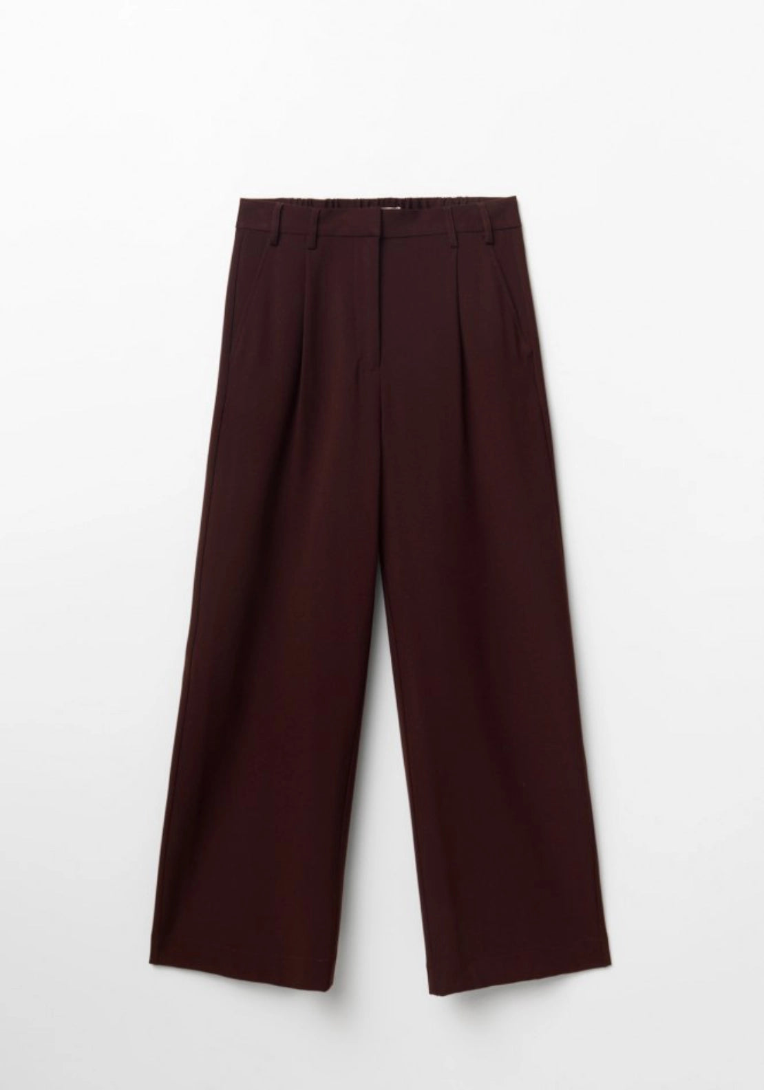 Pleated Elasticated Trousers - Brown