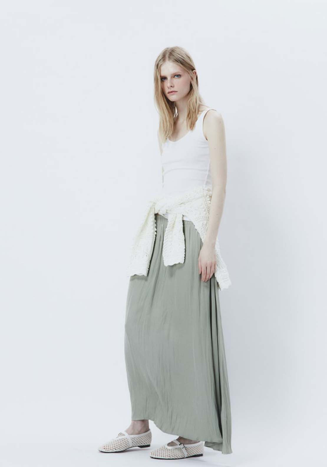 Sfera Wrinkled Midi Skirt 1 Shaws Department Stores