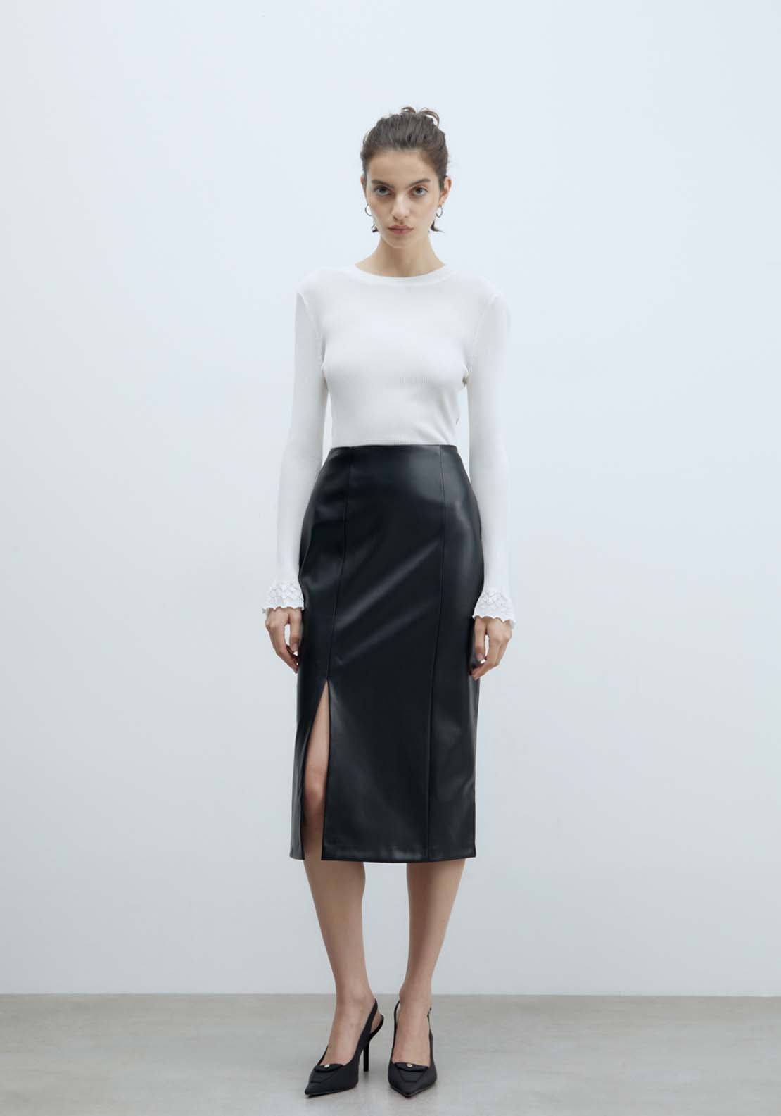Sfera Midi Skirt - Black 5 Shaws Department Stores