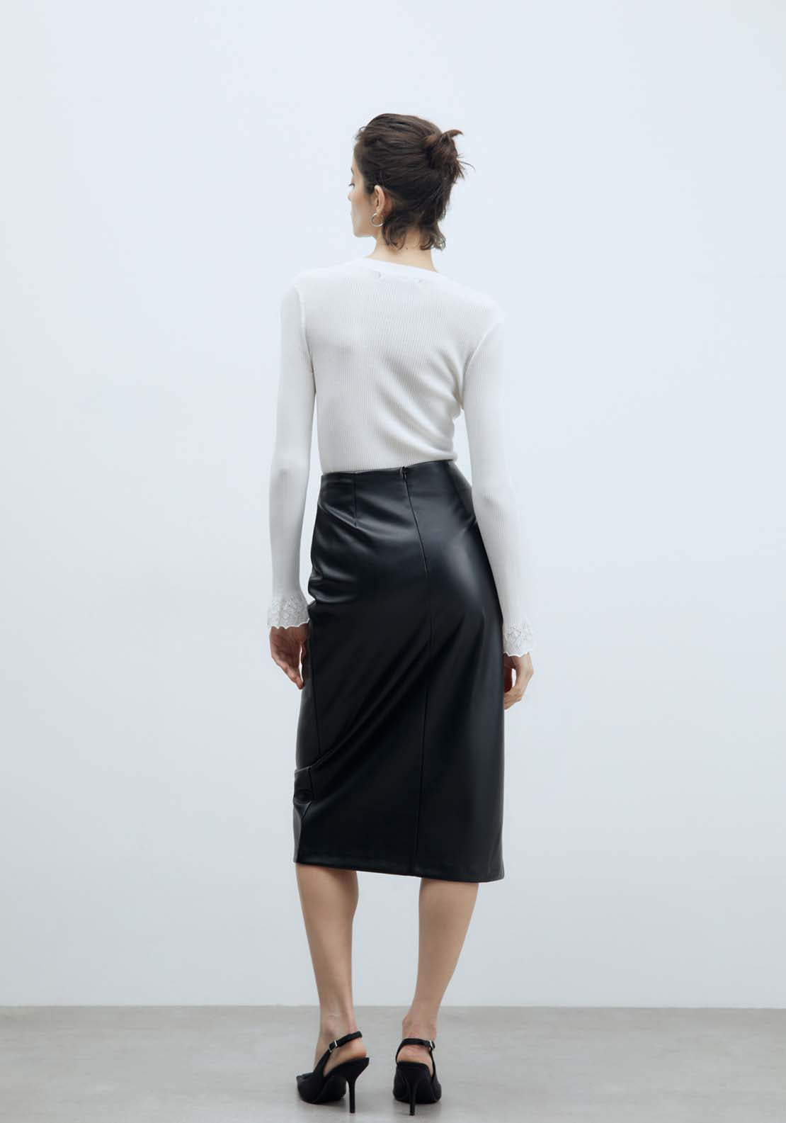 Sfera Midi Skirt - Black 4 Shaws Department Stores