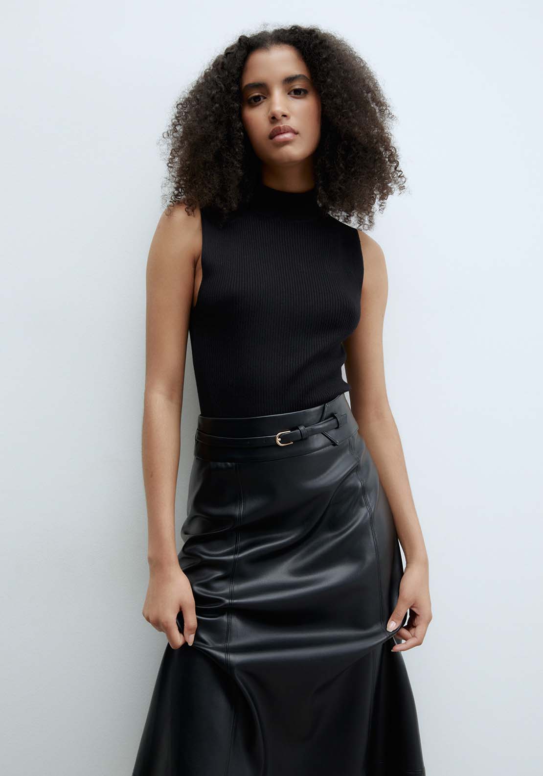 Sfera Belted Skirt - Black 1 Shaws Department Stores