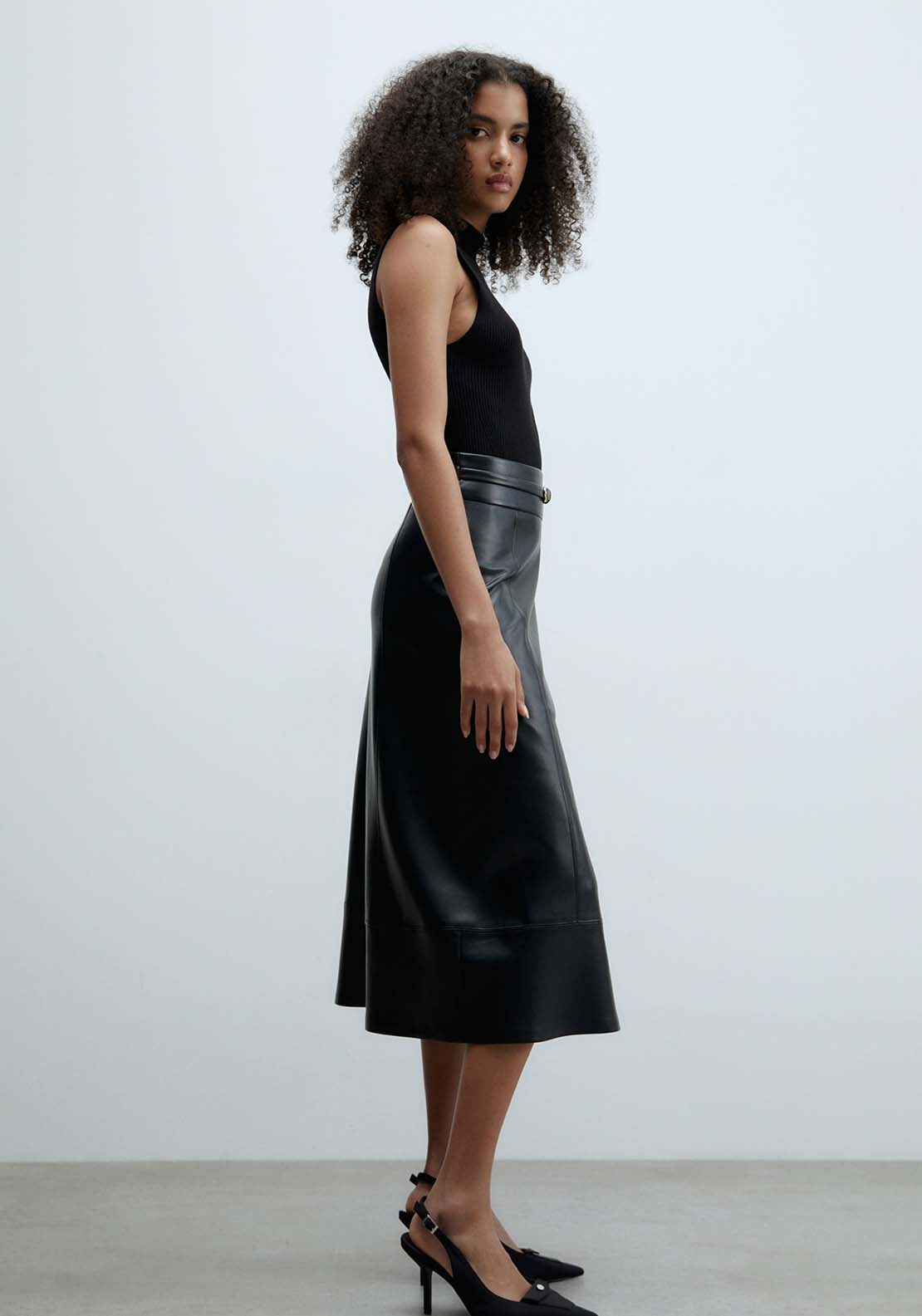 Sfera Belted Skirt - Black 4 Shaws Department Stores