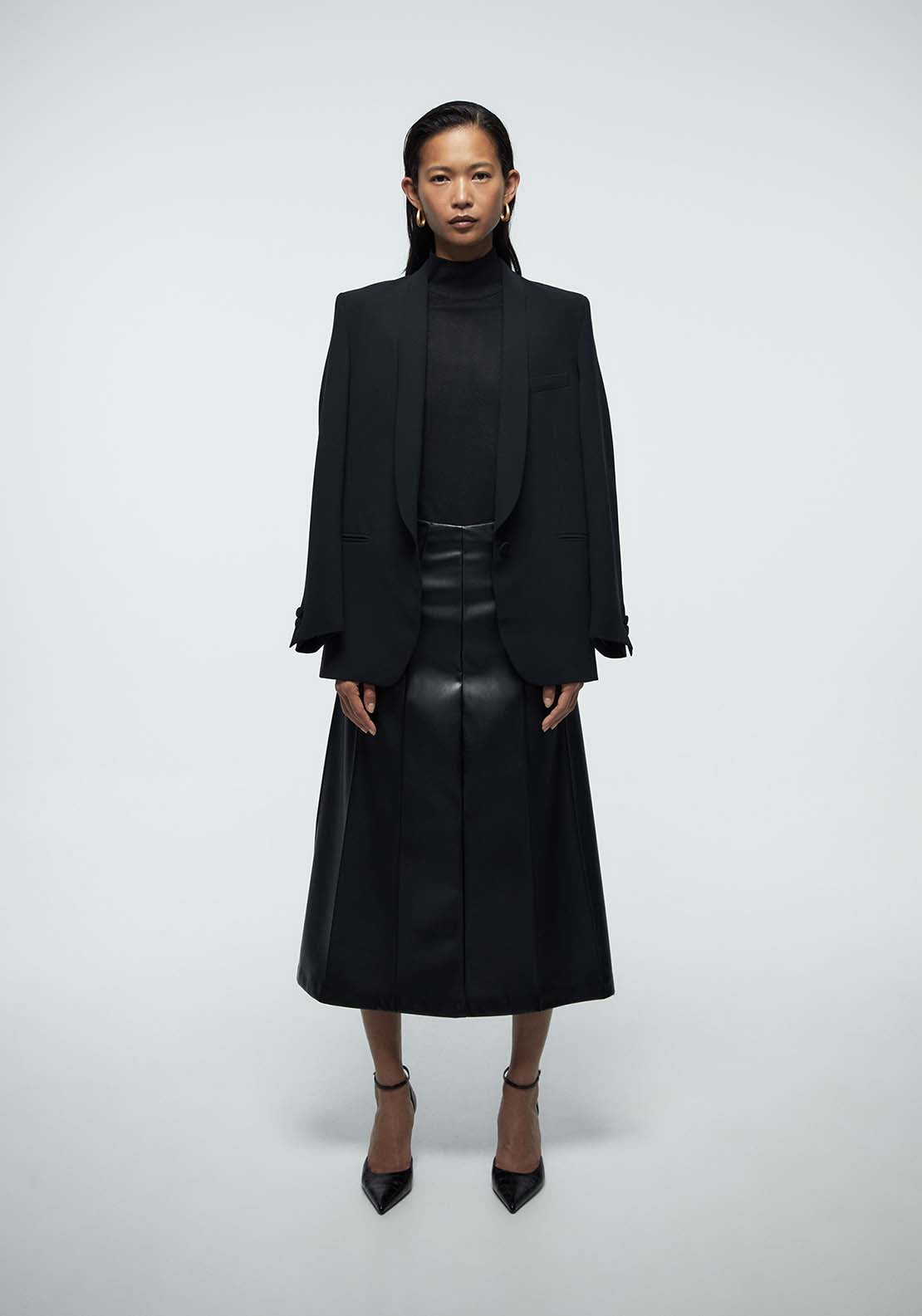 Seam Detail Skirt - Black