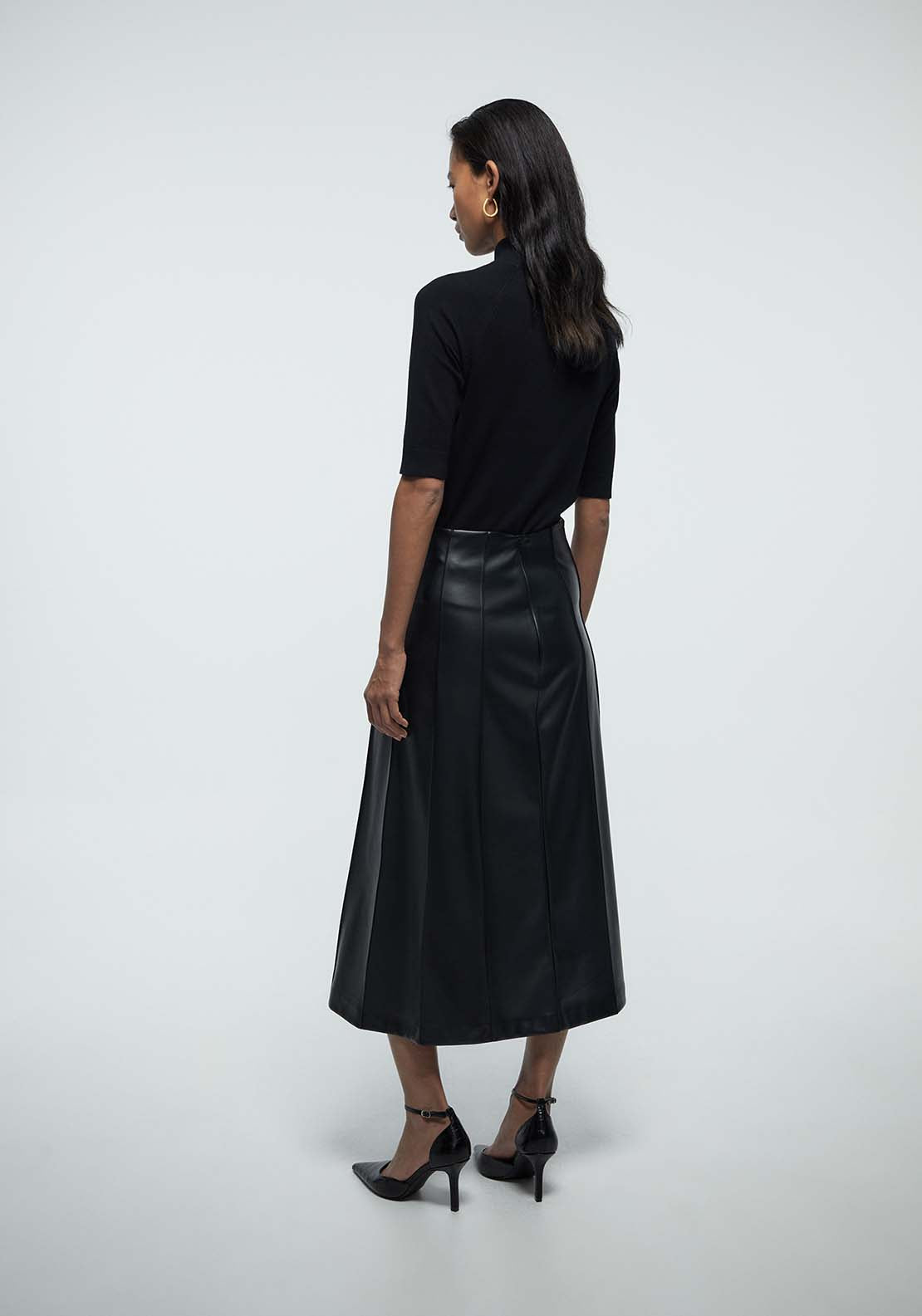 Seam Detail Skirt - Black