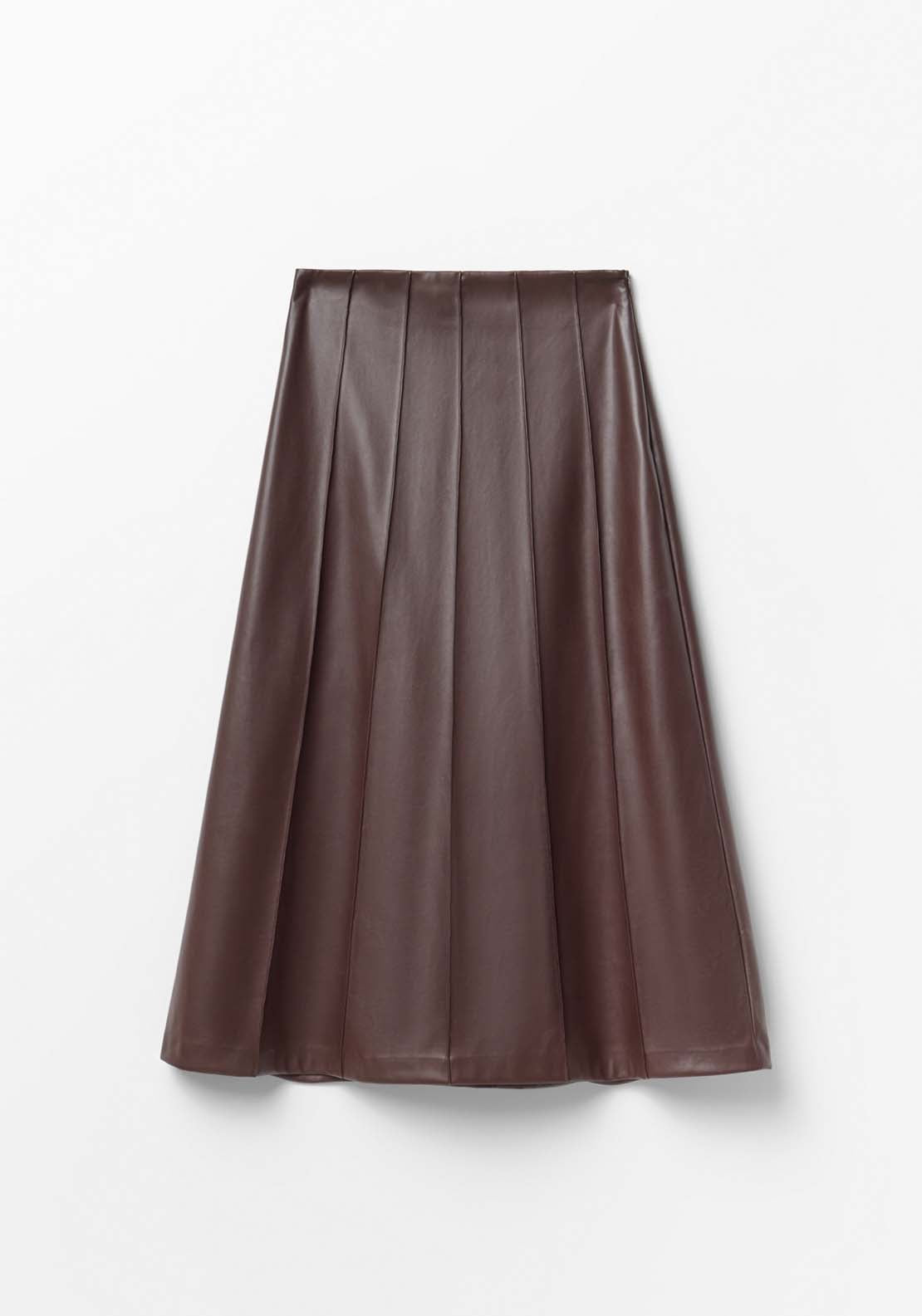 Seam Detail Skirt - Brown