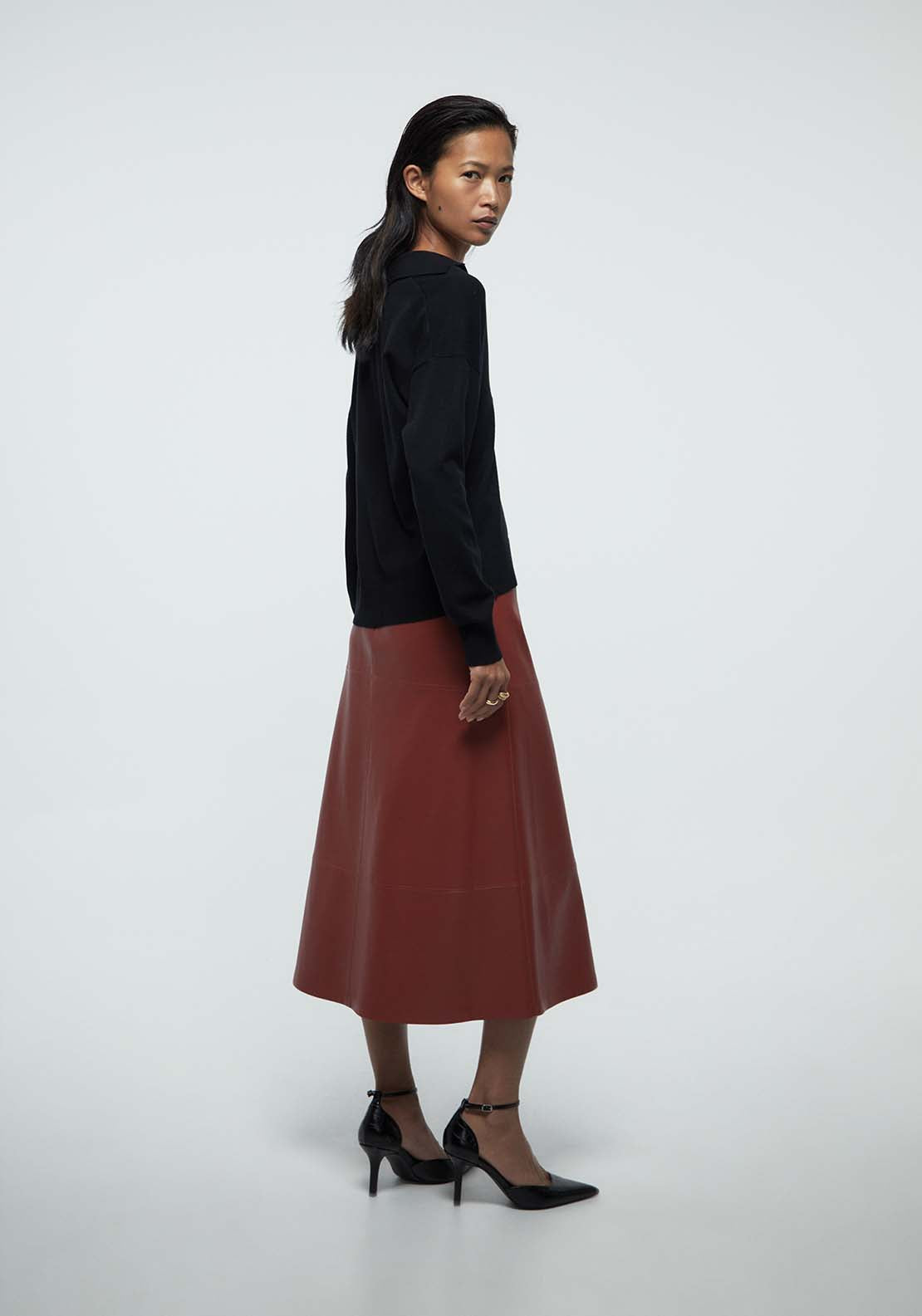 Belted Skirt - Red