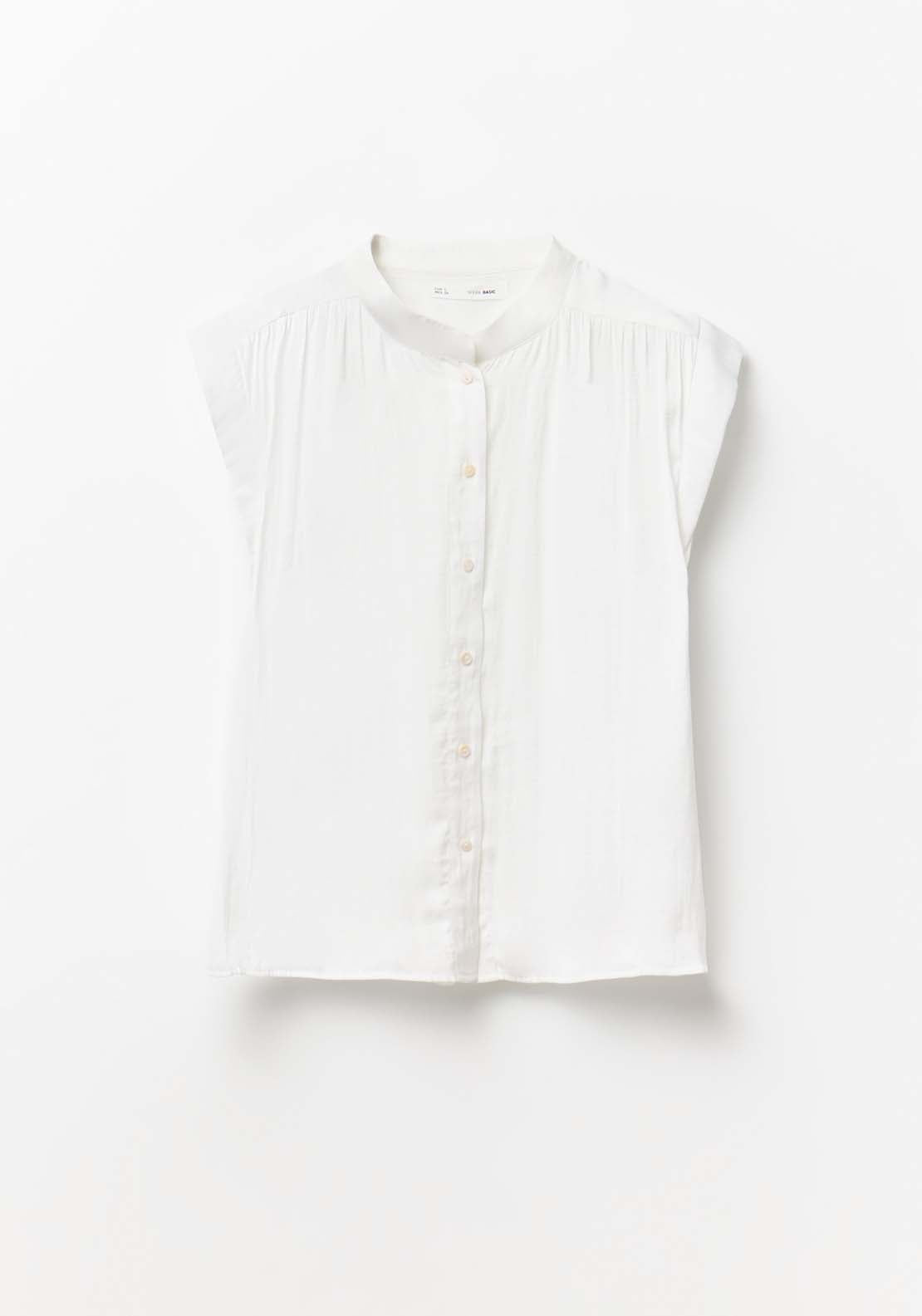 Buttons Loose-Fit Top - White