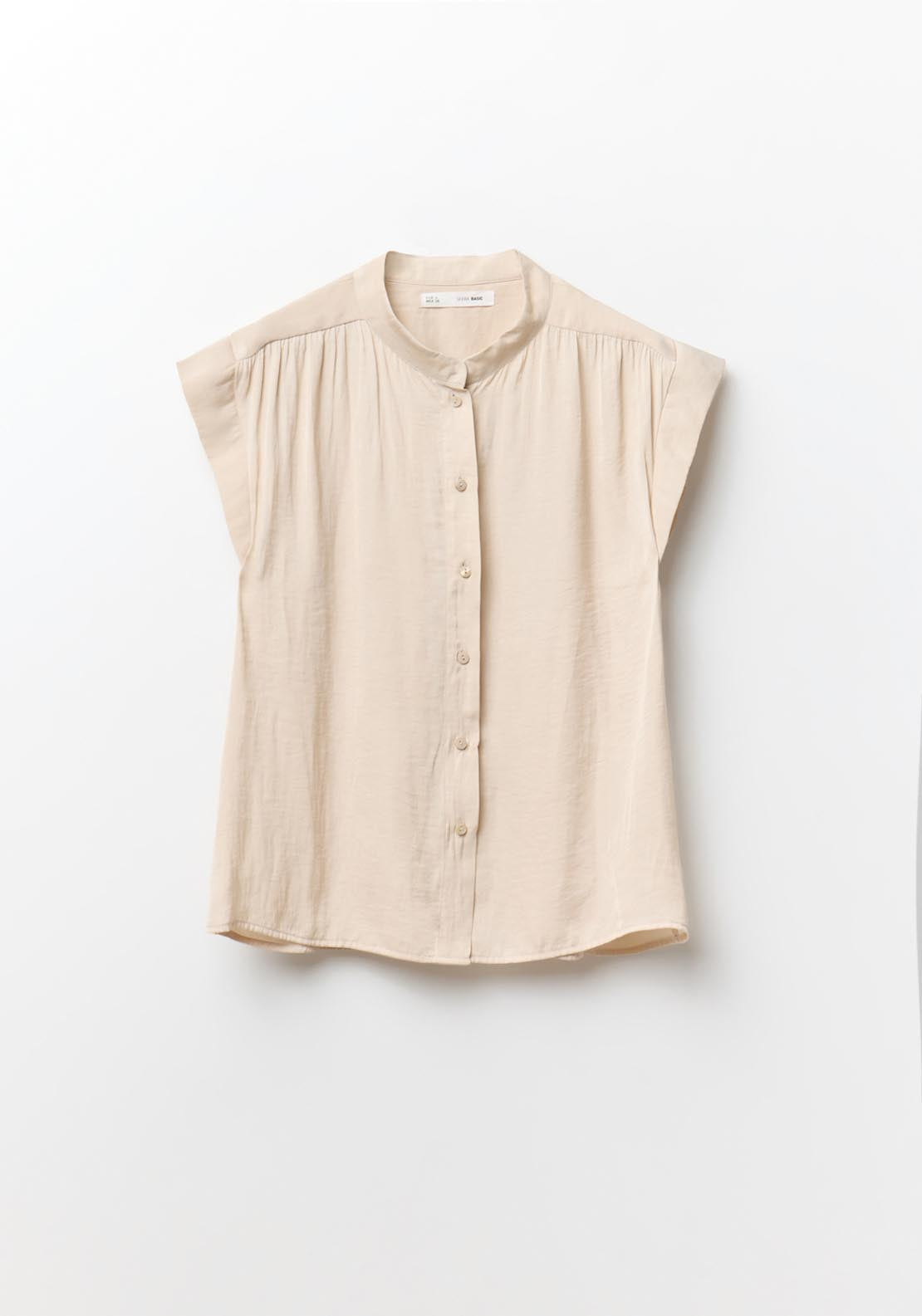 Sfera Buttons Loose Fit Top - Beige 7 Shaws Department Stores
