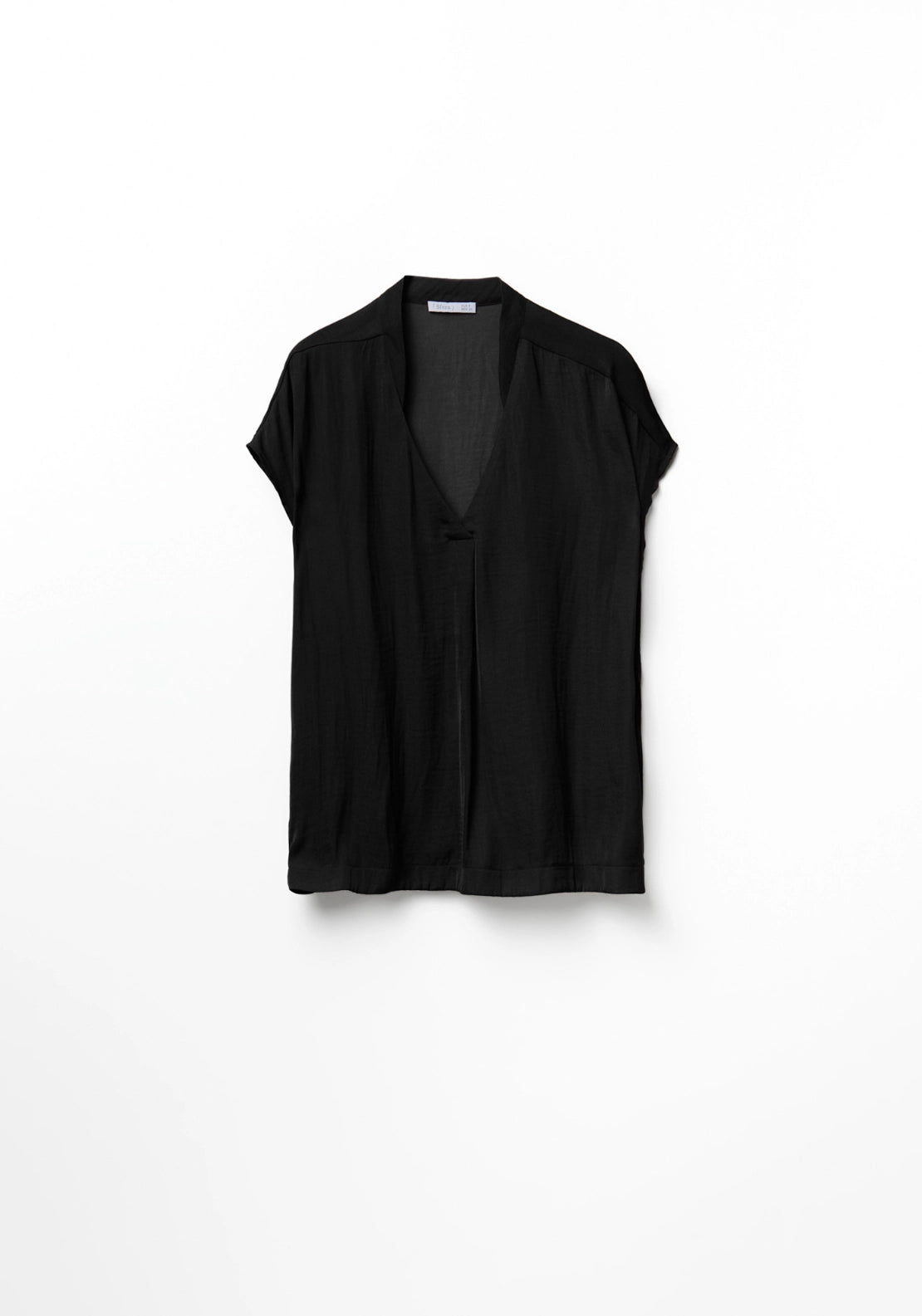 Loose-Fit V-Neck Top - Black