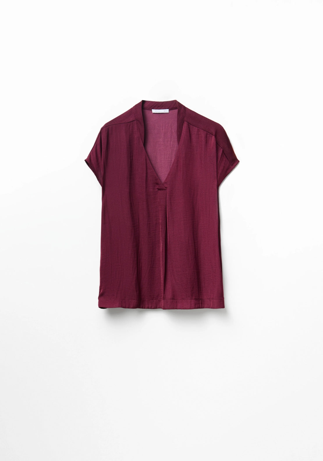 Loose-Fit V-Neck Top - Red