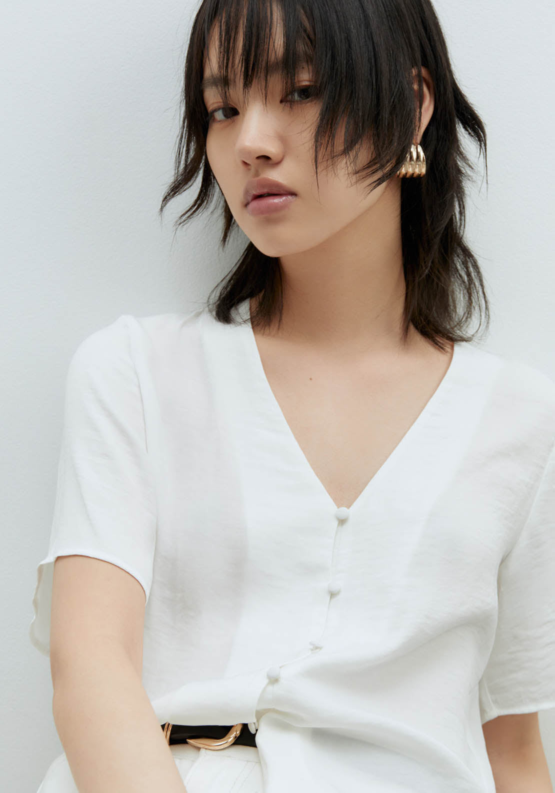 Sfera Short-sleeved blouse - White 2 Shaws Department Stores