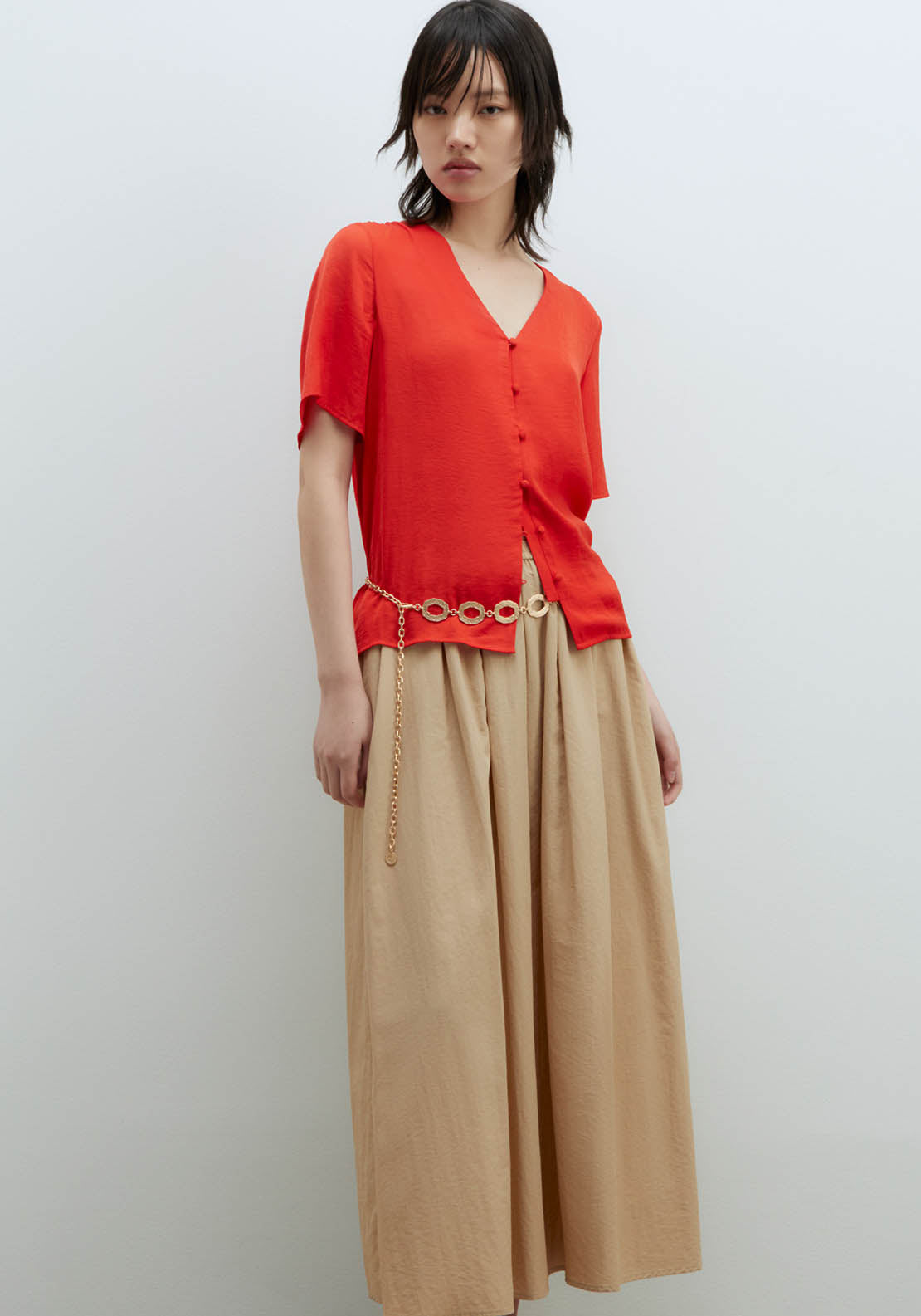 Sfera Short-Sleeved Blouse - Red 1 Shaws Department Stores