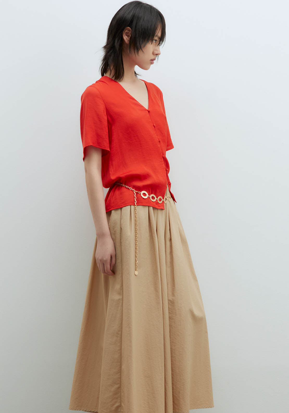 Sfera Short-Sleeved Blouse - Red 4 Shaws Department Stores