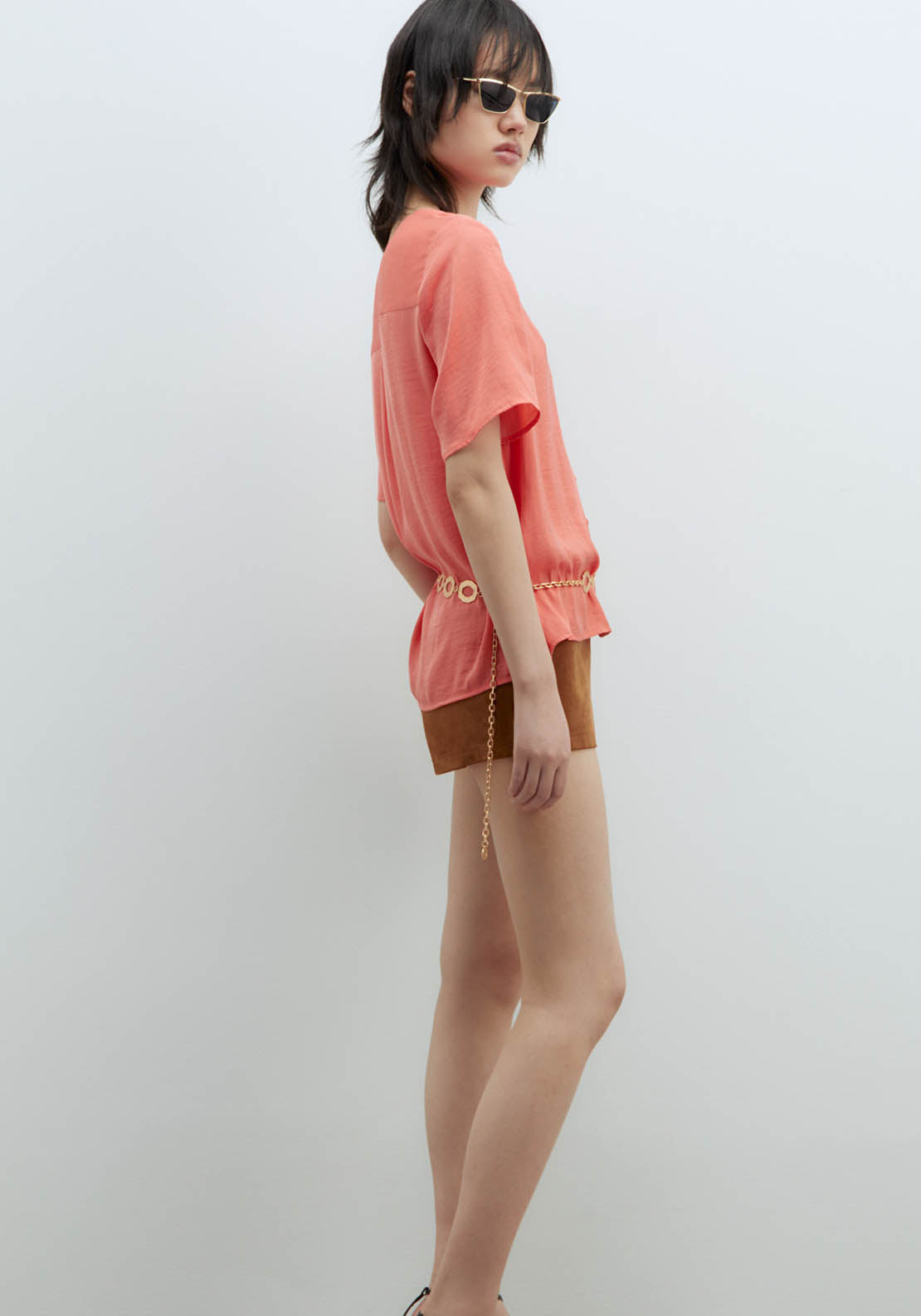 Sfera Short-Sleeved Blouse - Coral 4 Shaws Department Stores