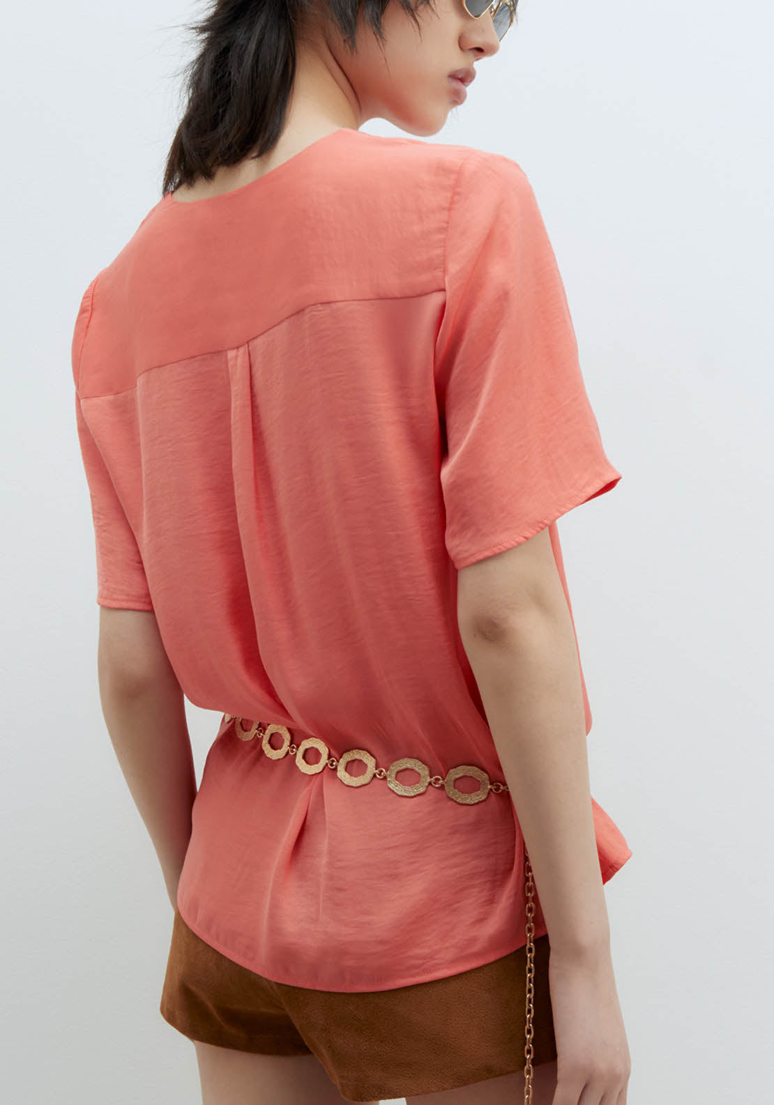 Sfera Short-Sleeved Blouse - Coral 5 Shaws Department Stores