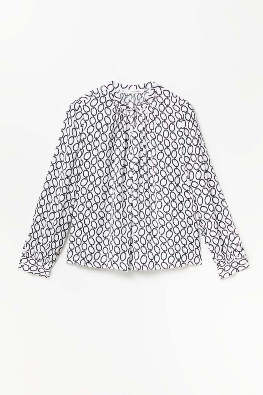 Printed loose-fit blouse - White