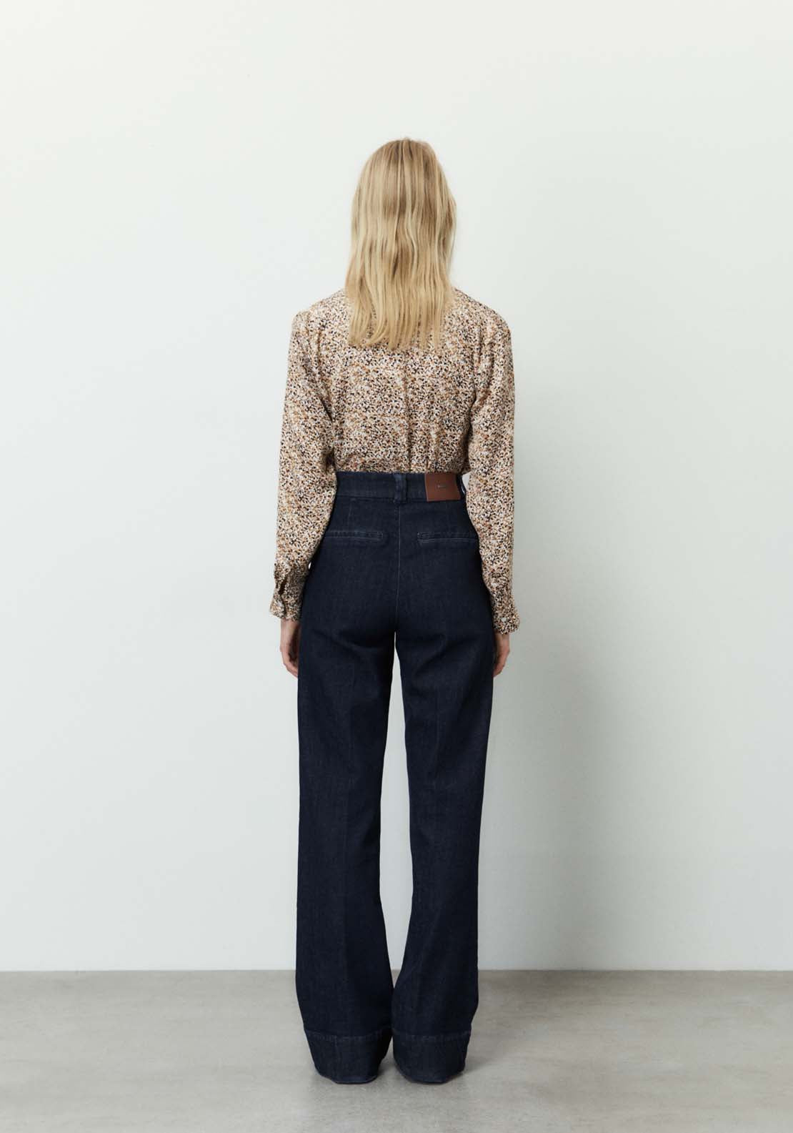 Sfera Printed loose-fit blouse - Camel 3 Shaws Department Stores