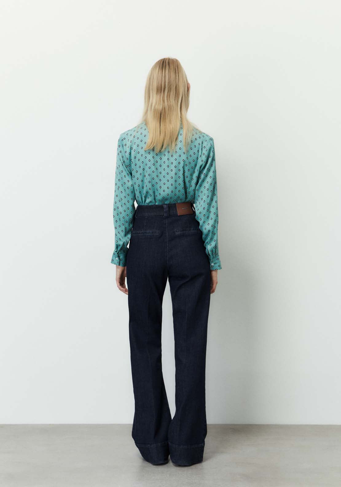 Sfera Printed loose-fit blouse - Light Green 3 Shaws Department Stores