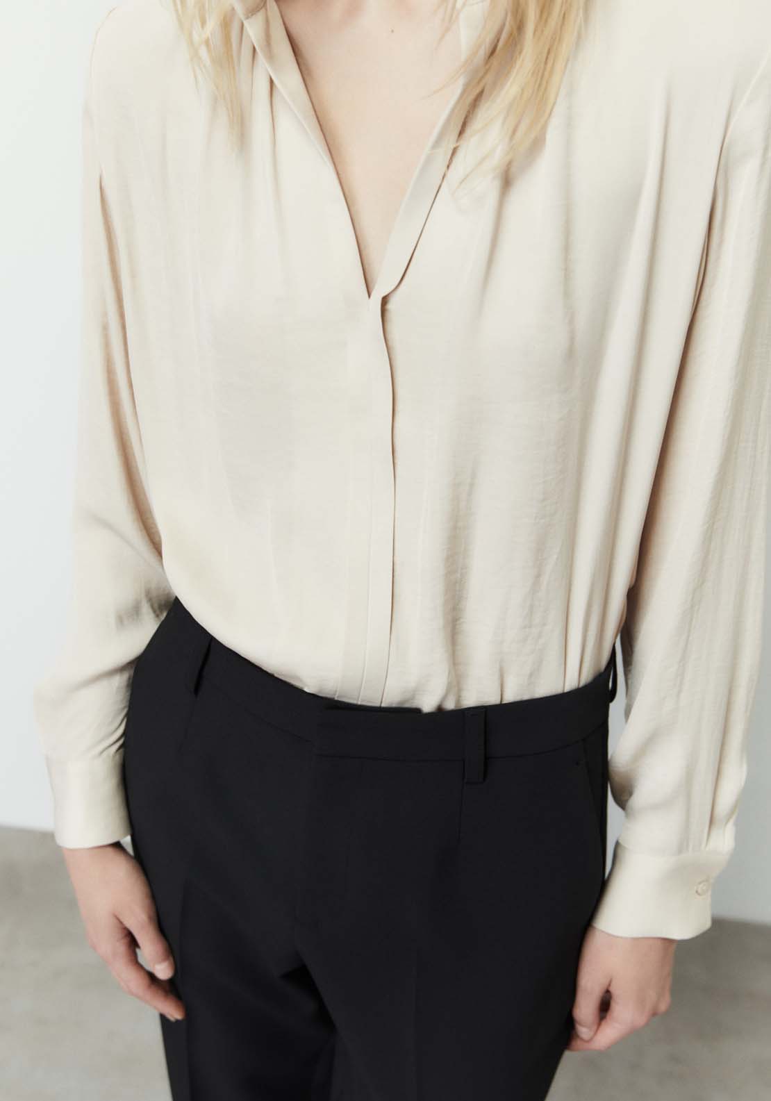 Sfera Plain loose-fit blouse - Camel 5 Shaws Department Stores
