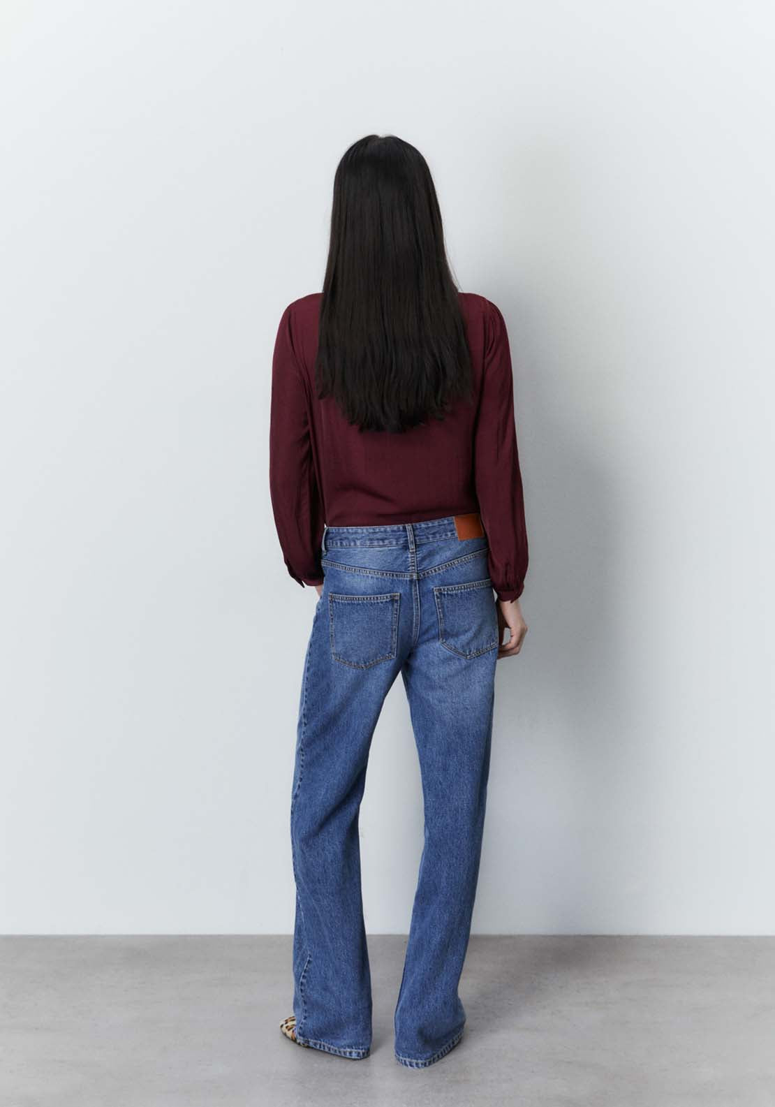 Sfera Buttons blouse - Burgundy 4 Shaws Department Stores
