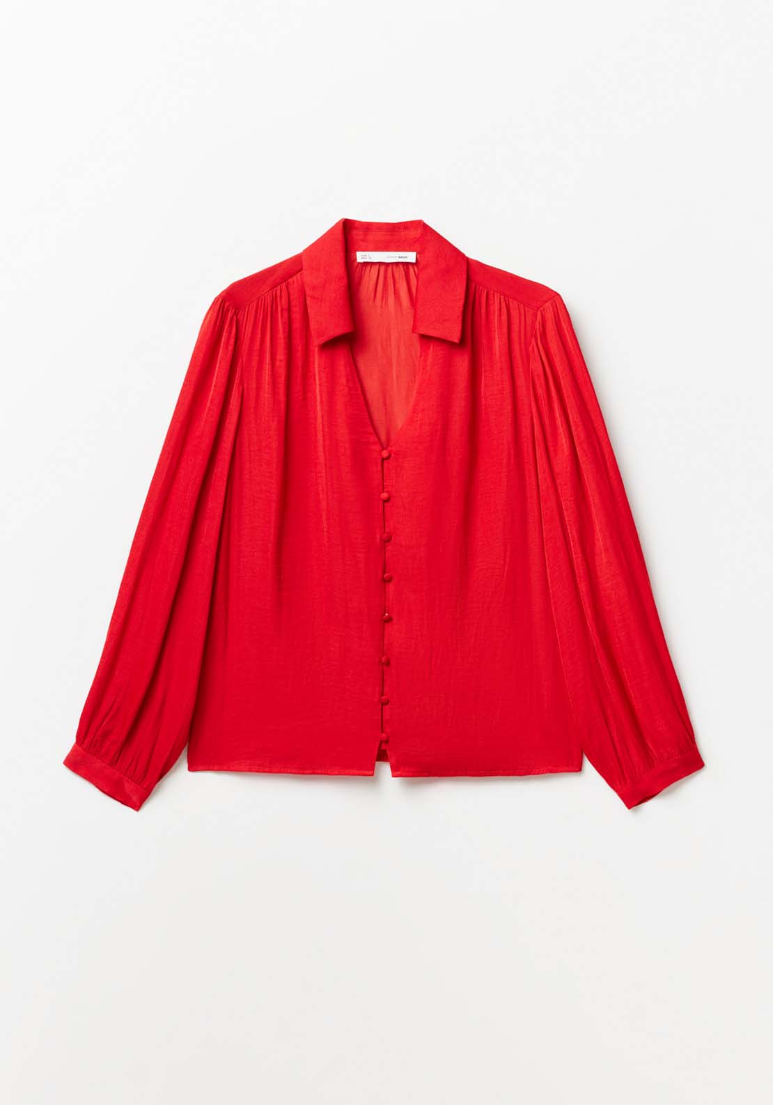 Sfera Buttons blouse - Red 6 Shaws Department Stores