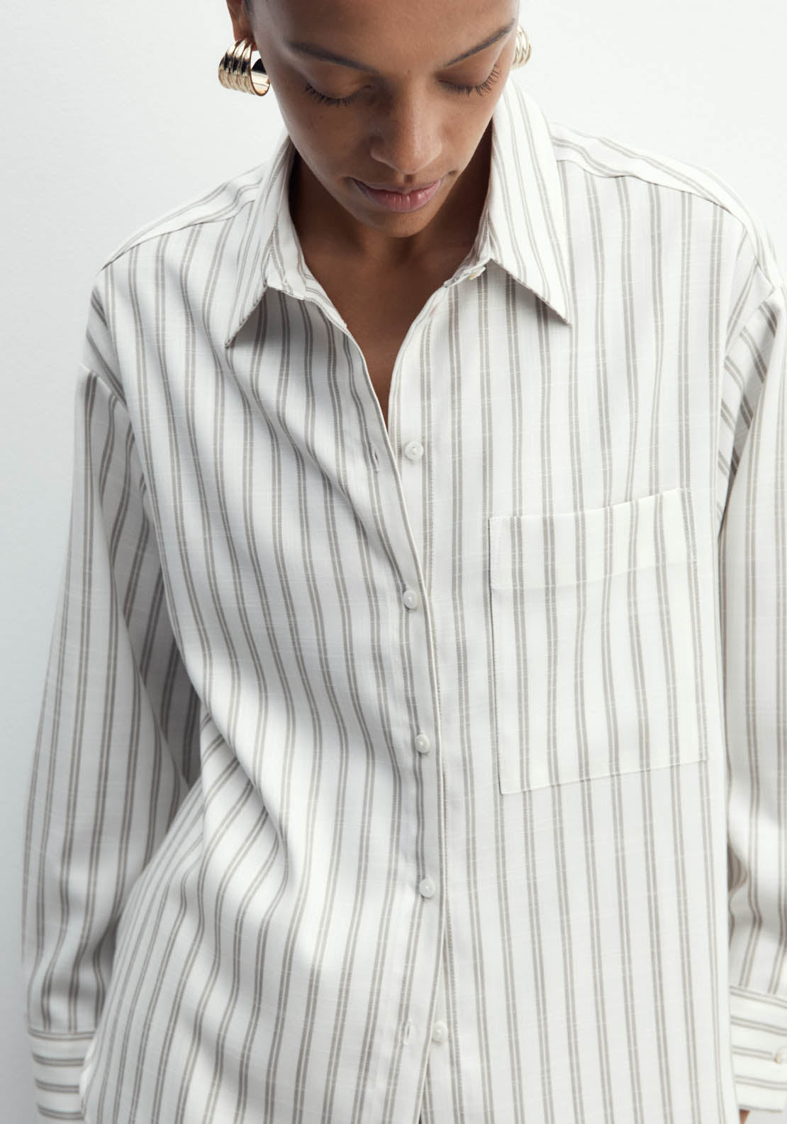 Sfera Striped Shirt - Camel 2 Shaws Department Stores