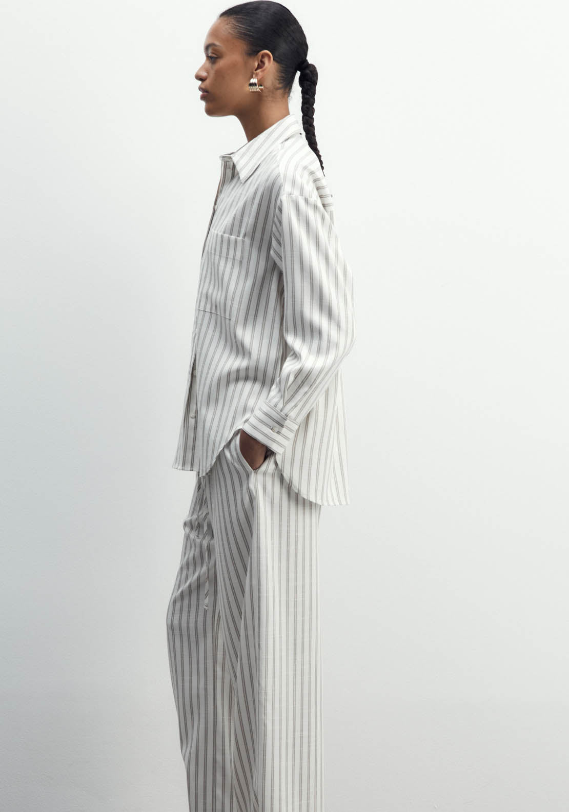 Sfera Striped Shirt - Camel 4 Shaws Department Stores