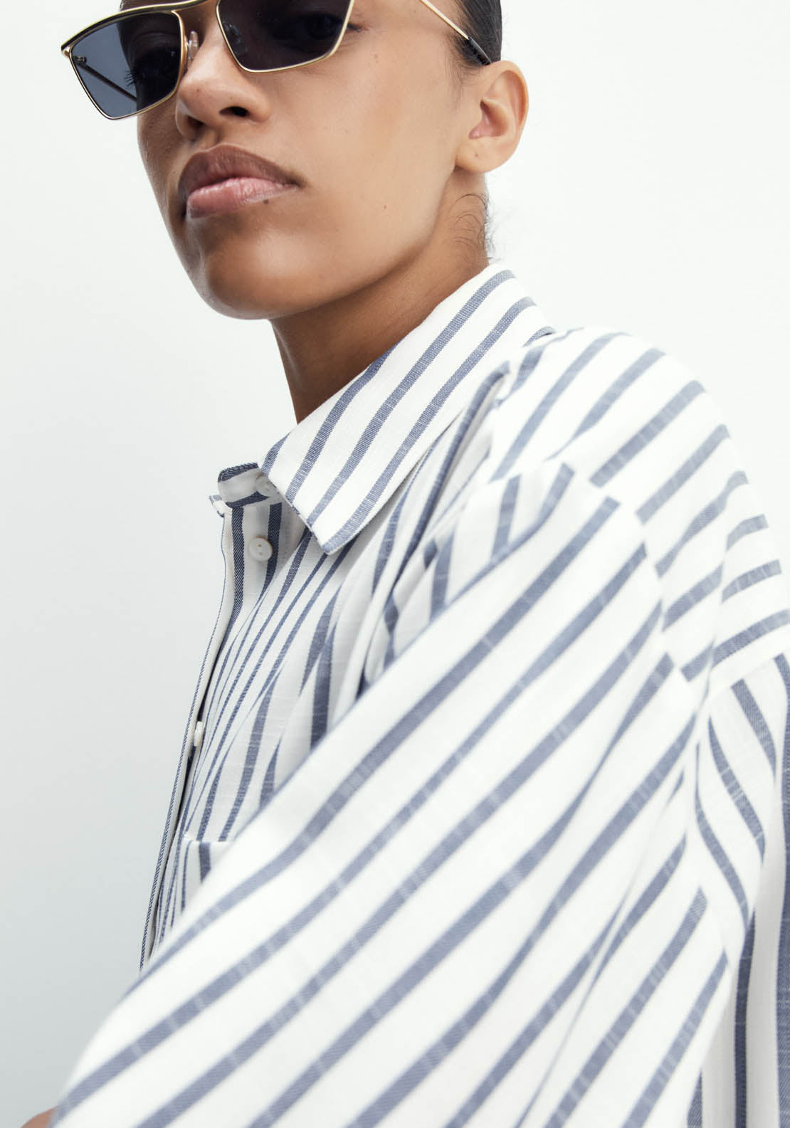 Sfera Striped Shirt - Navy 3 Shaws Department Stores