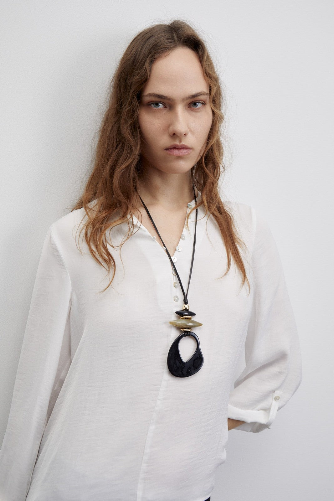 Sfera Buttons loose-fit blouse - White 2 Shaws Department Stores