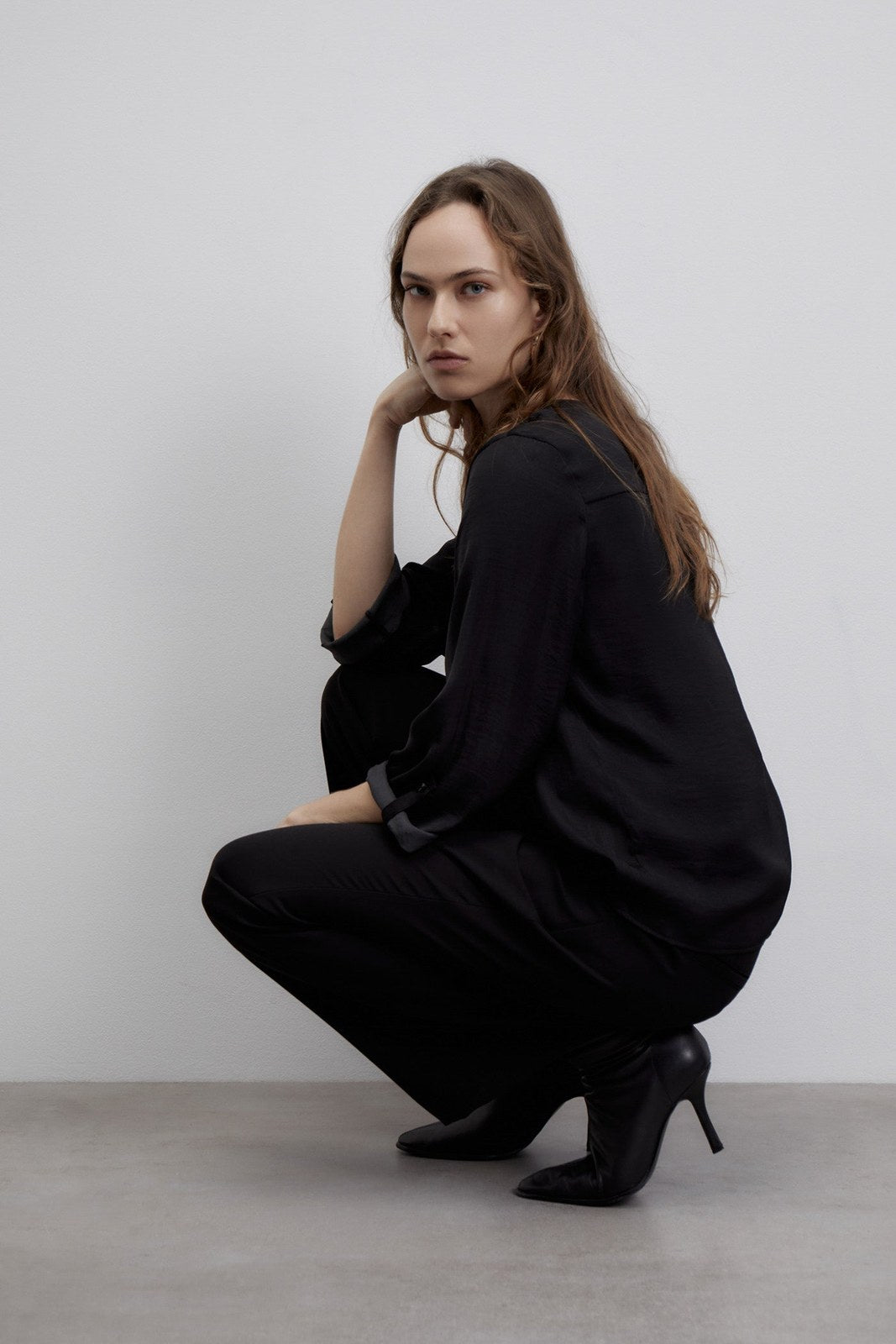 Sfera Buttons loose-fit blouse - Black 2 Shaws Department Stores