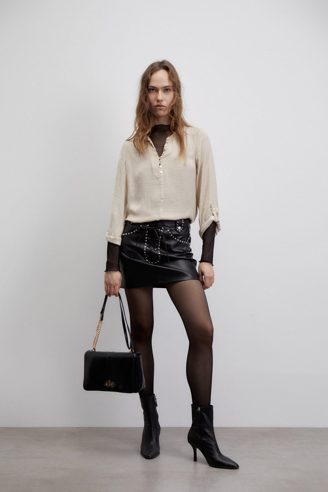 Sfera Buttons loose-fit blouse - Beige 3 Shaws Department Stores