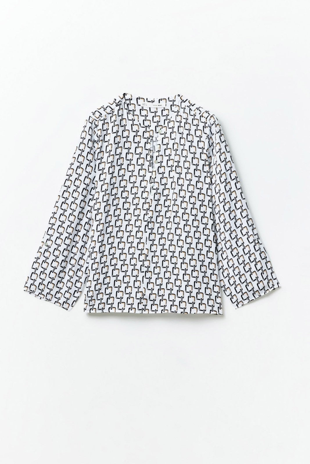 Sfera Printed loose-fit blouse - Black 6 Shaws Department Stores