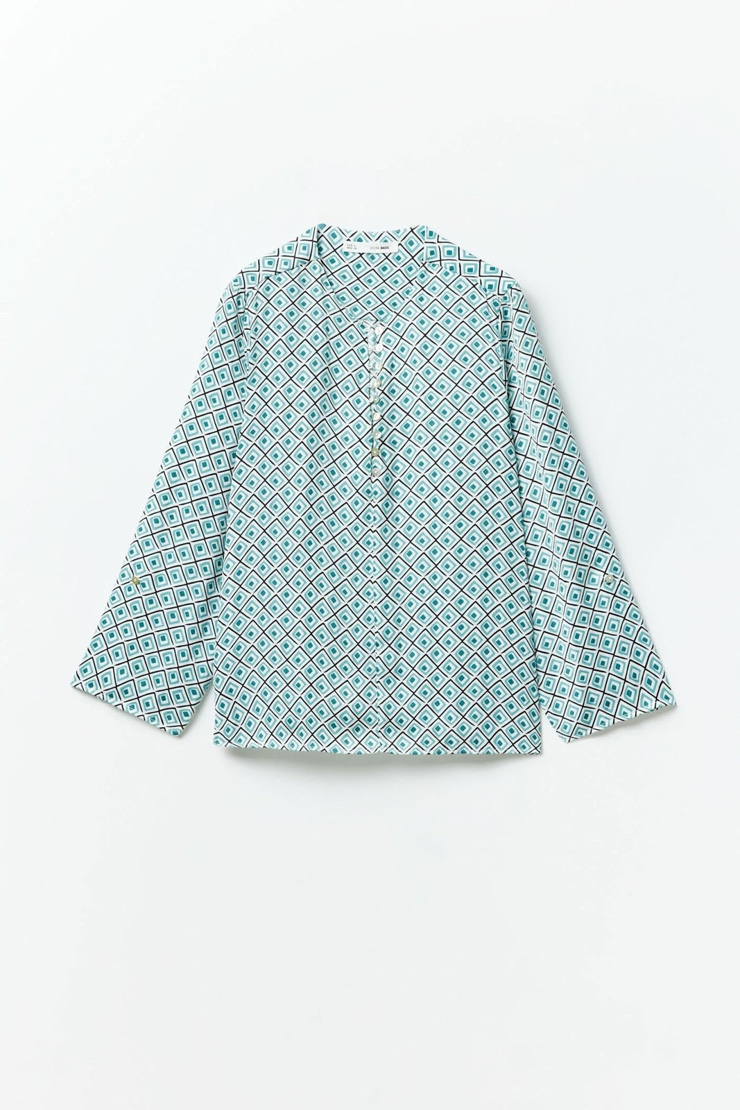 Sfera Printed loose-fit blouse - Green 7 Shaws Department Stores