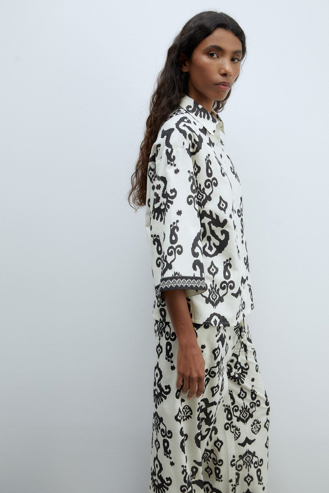Sfera Printed shirt - Black 3 Shaws Department Stores