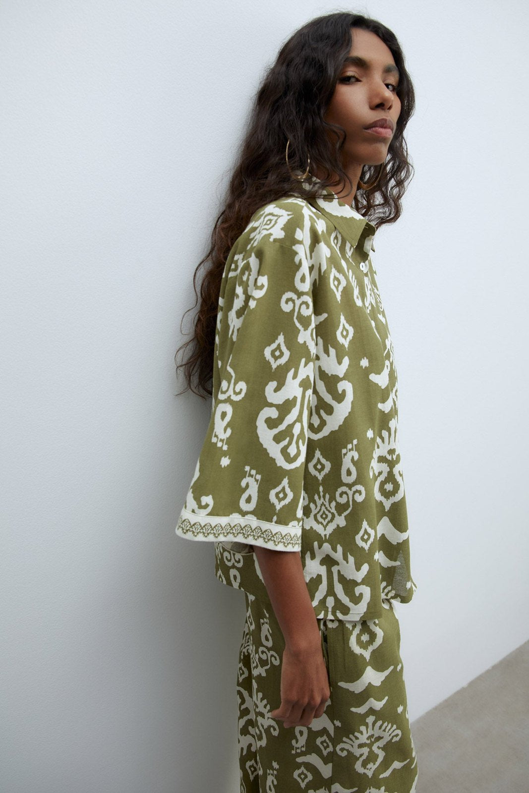 Sfera Printed shirt - Khaki 4 Shaws Department Stores