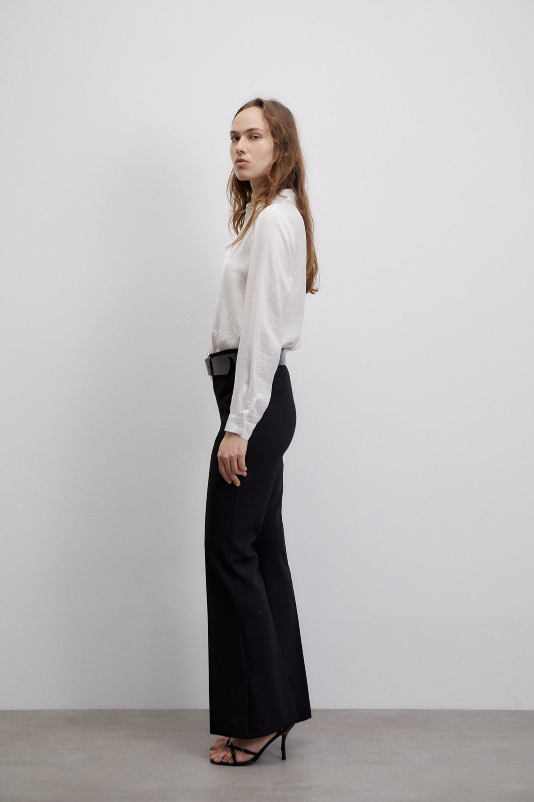 Sfera Plain shiny shirt - White 4 Shaws Department Stores
