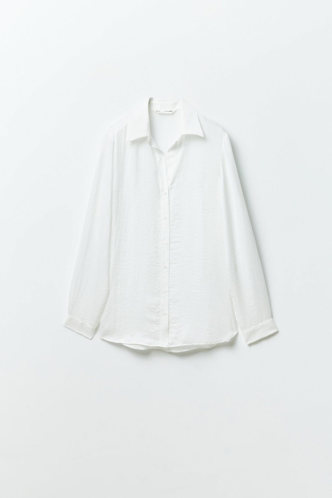 Sfera Plain shiny shirt - White 6 Shaws Department Stores