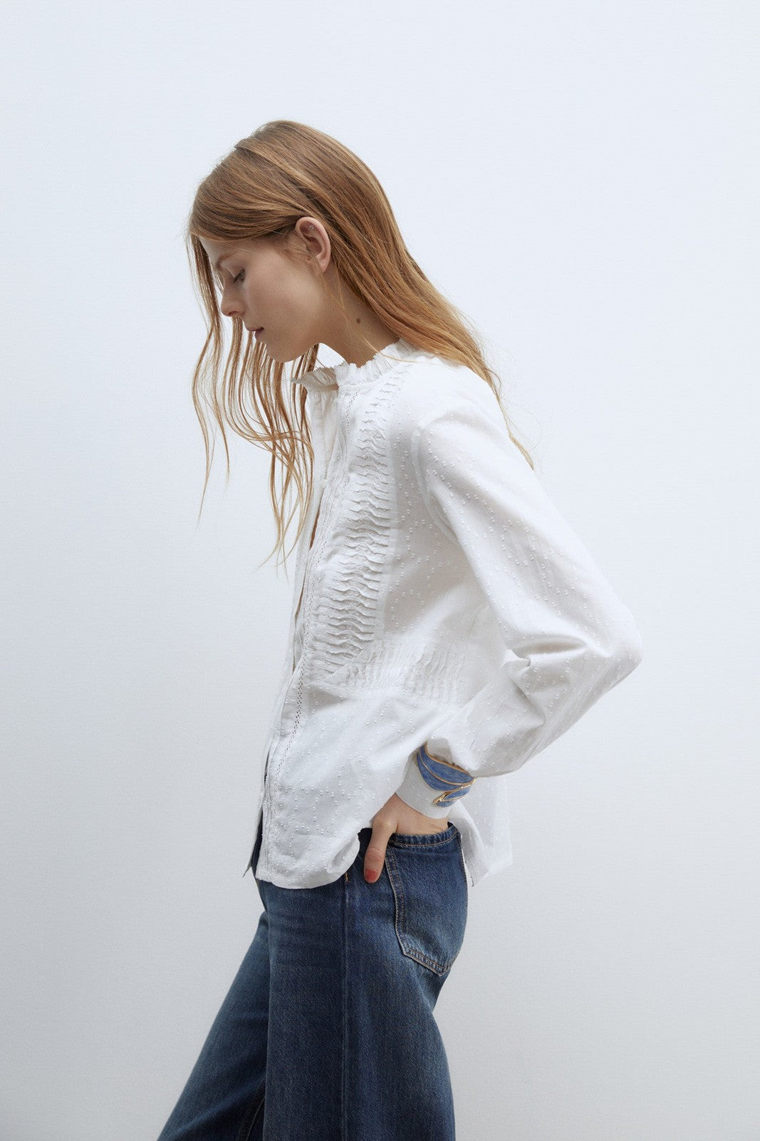 Sfera Lace plumetis shirt - White 2 Shaws Department Stores