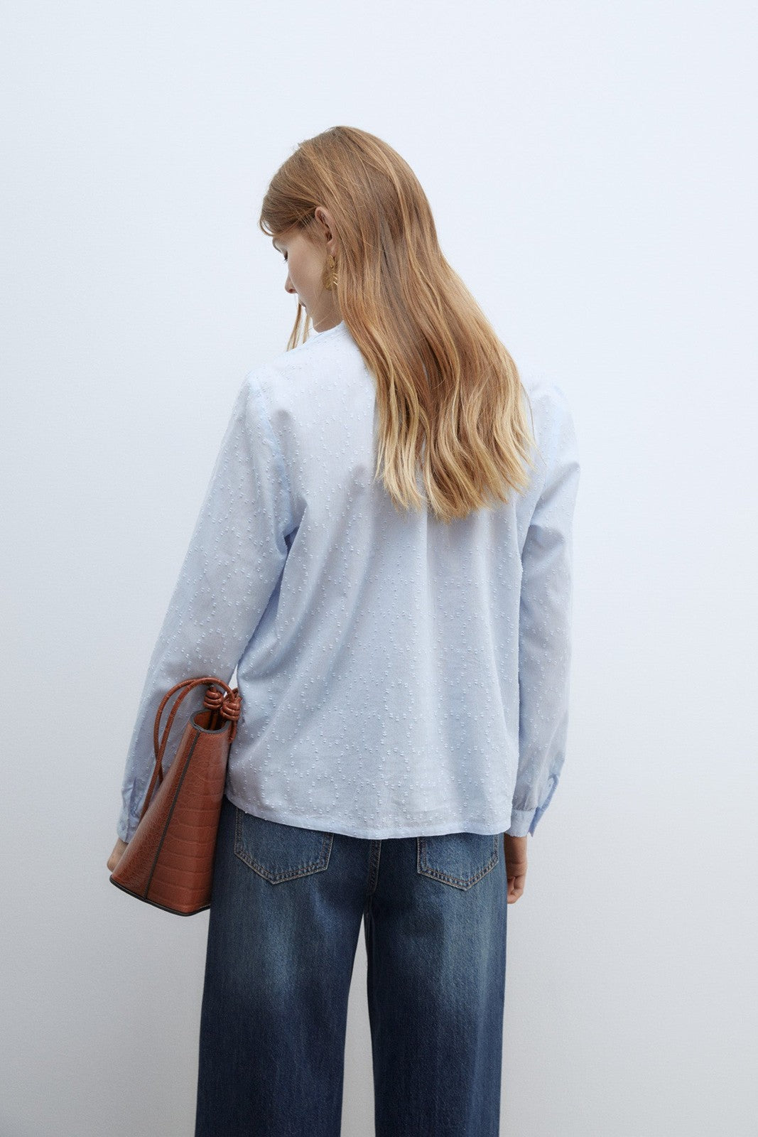 Sfera Lace plumetis shirt - Light Blue 2 Shaws Department Stores