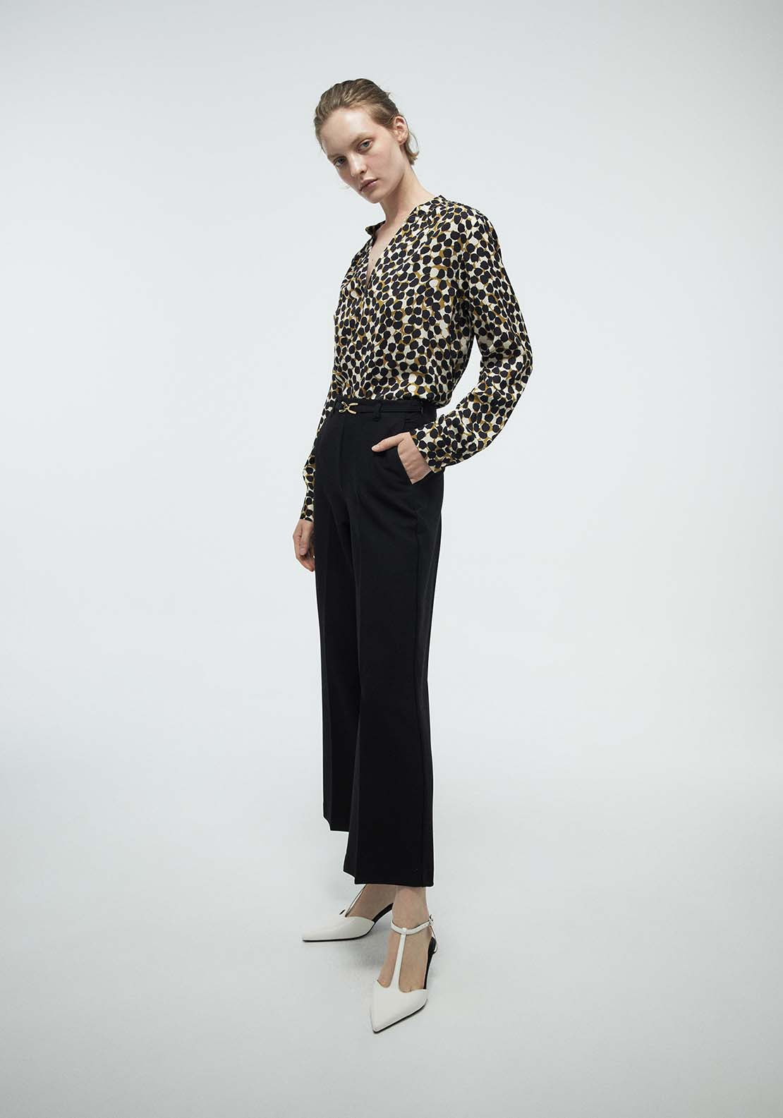 Printed Loose Fit Blouse - Green