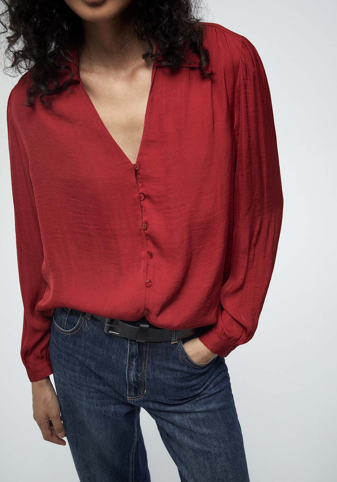 Buttons Blouse - Red