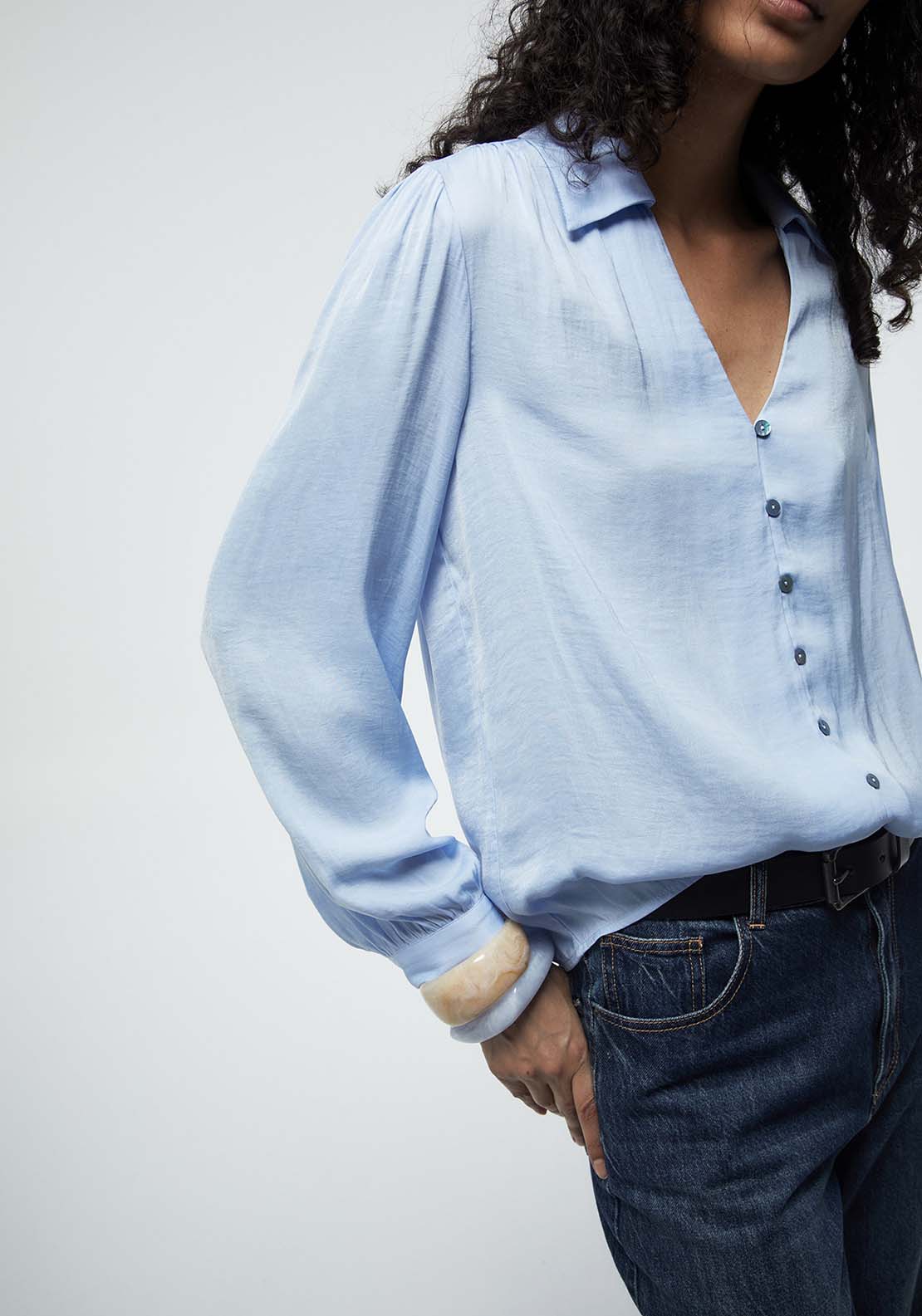 Buttons Blouse - Blue
