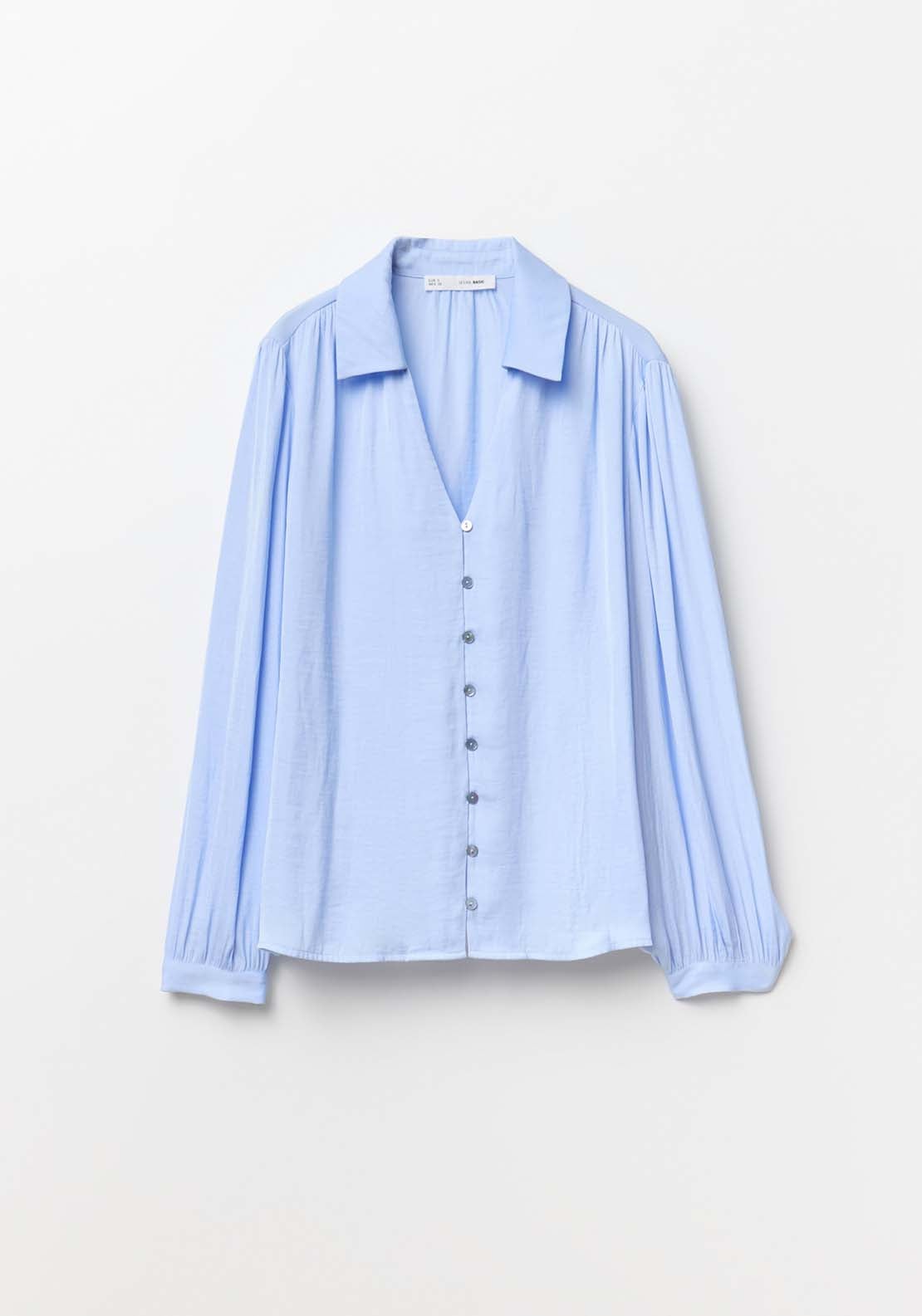 Buttons Blouse - Blue