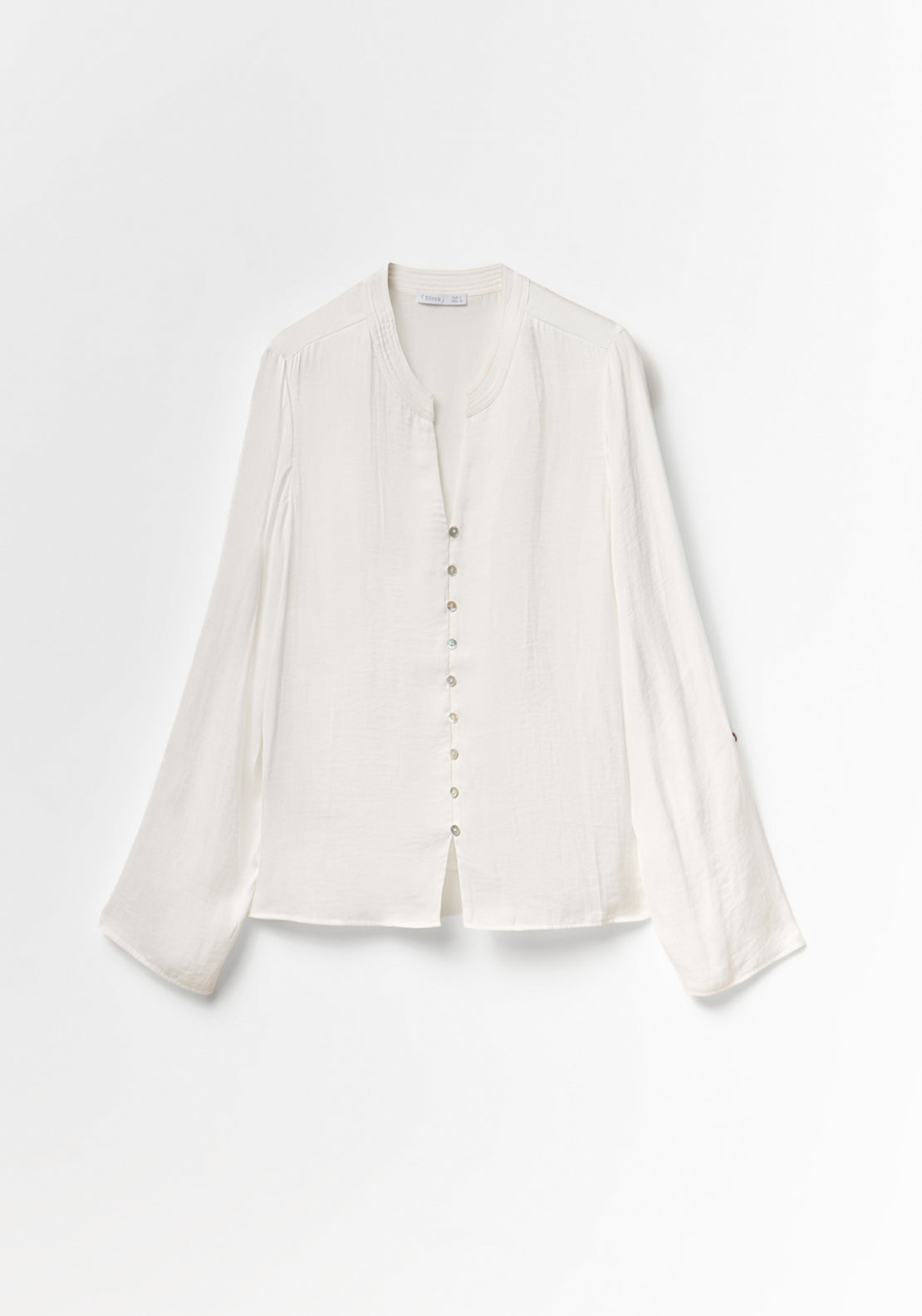 Buttons Loose Fit Blouse - White