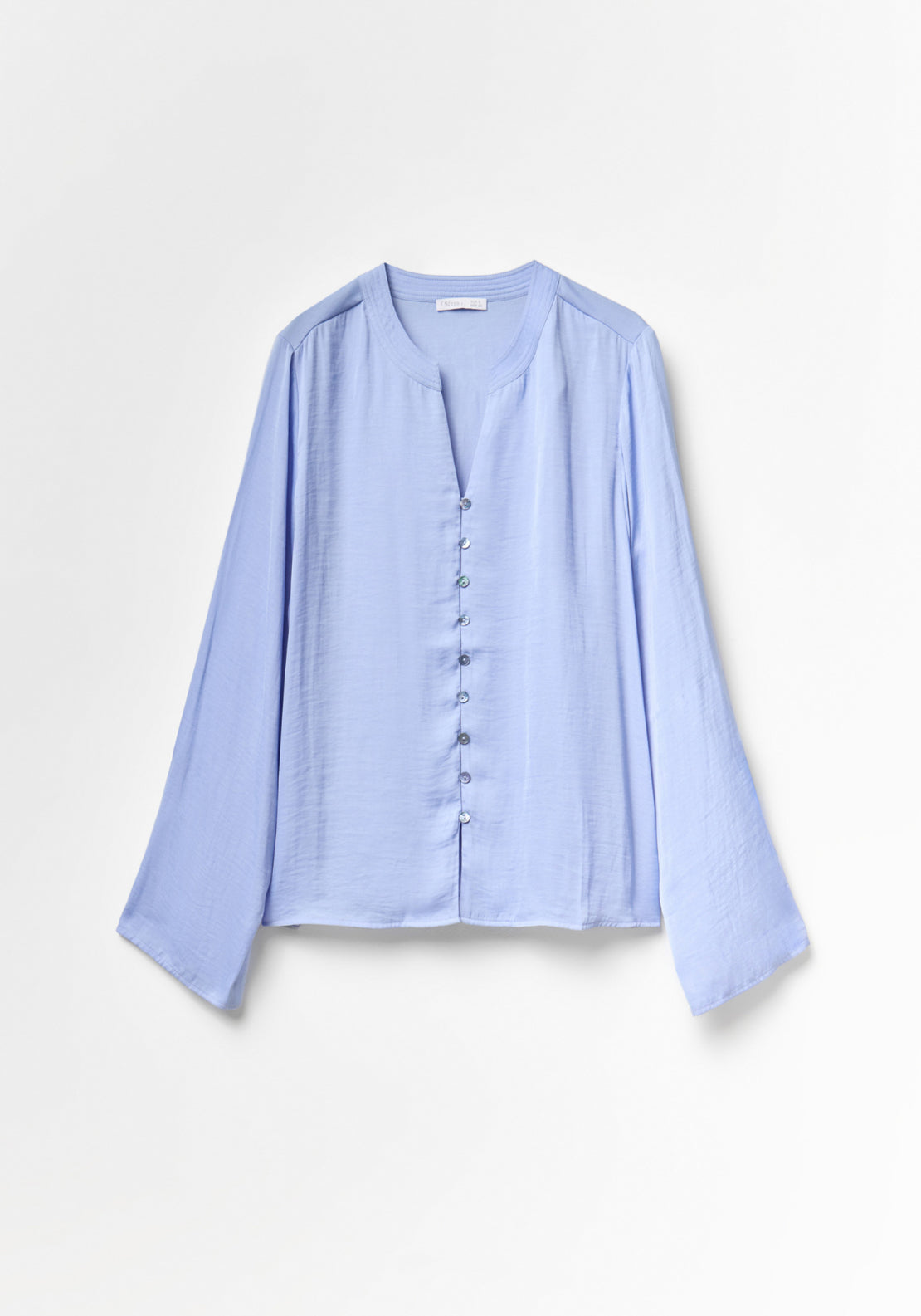 Buttons Loose Fit Blouse - Blue