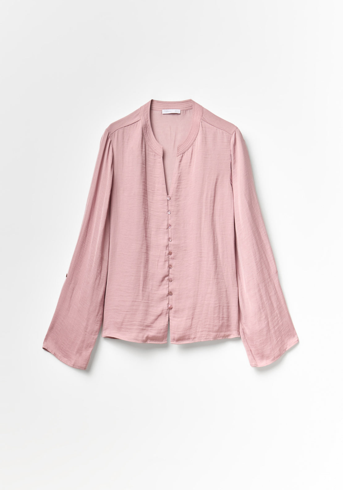 Buttons Loose Fit Blouse - Pink
