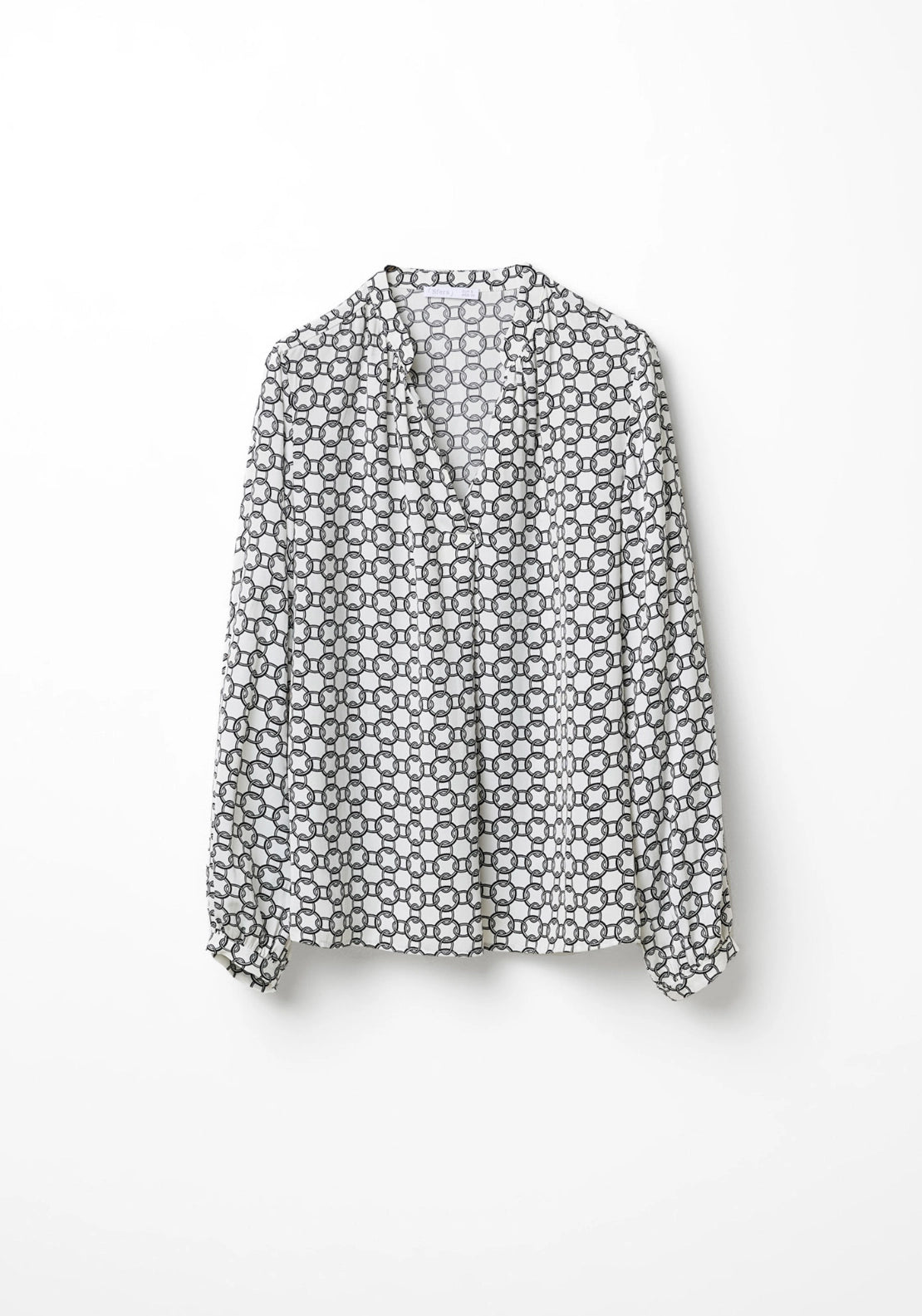 Printed Loose Fit Blouse - White