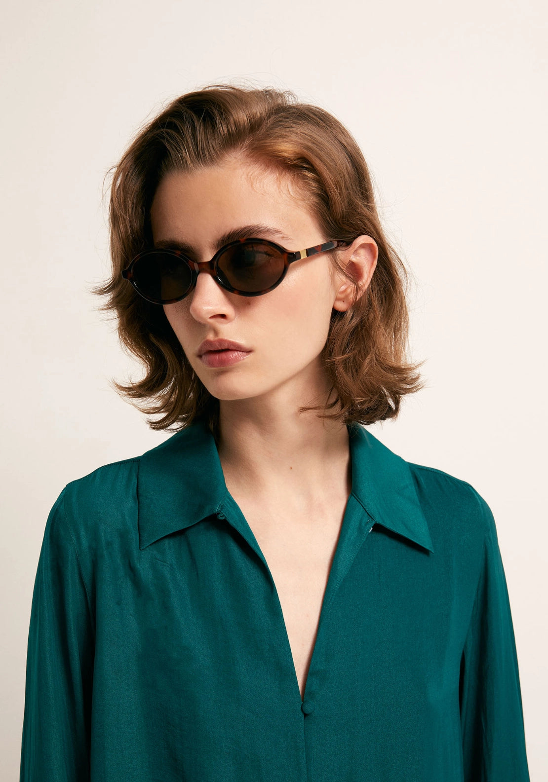 Button Front Camp Collar Shirt - Green