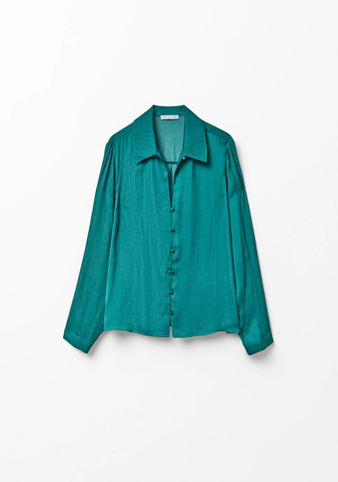 Button Front Camp Collar Shirt - Green