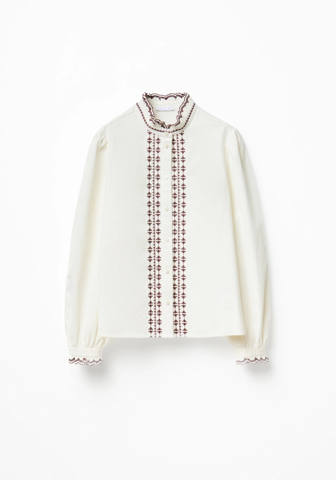 Corduroy Contrast Collar Shirt - Off-white